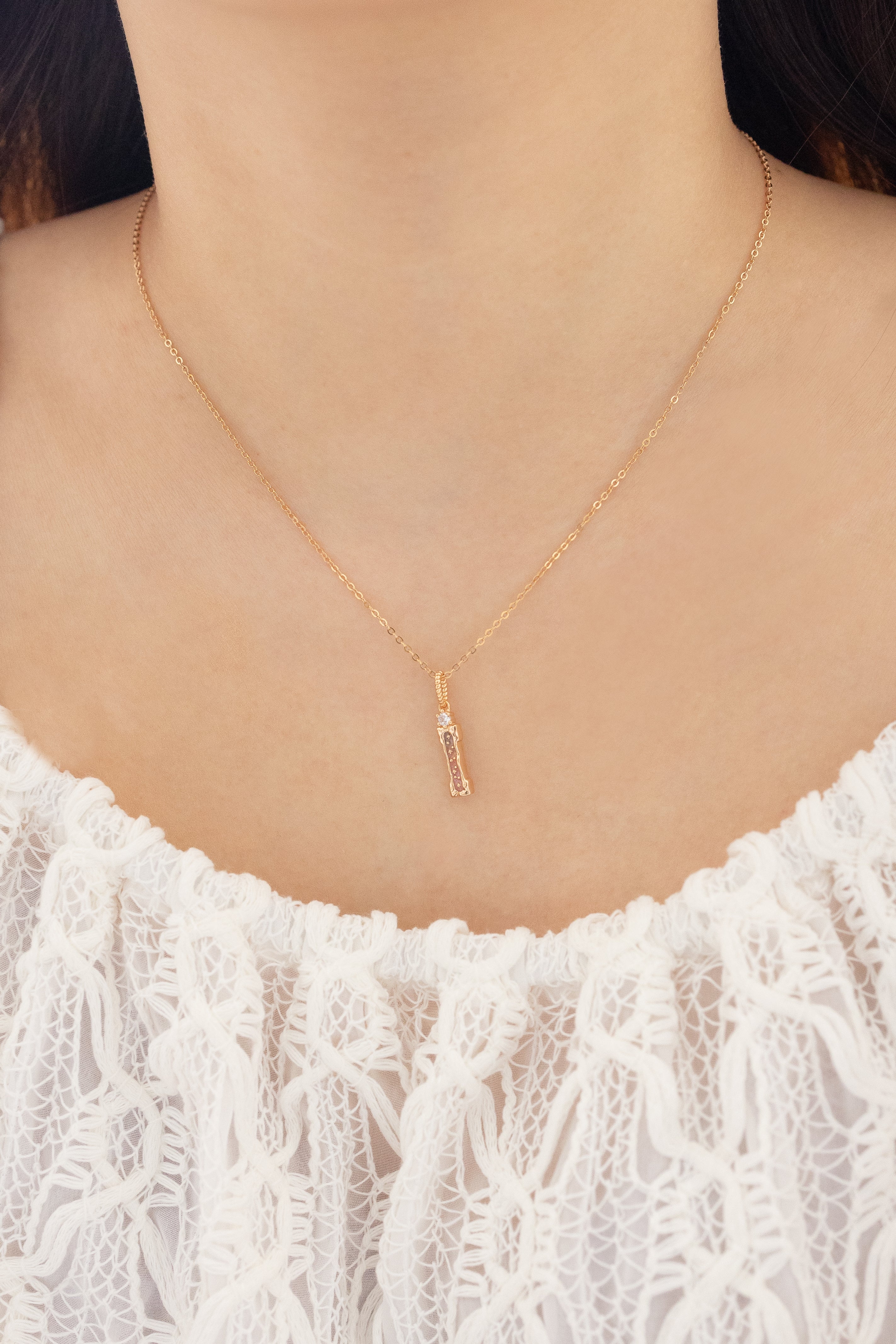 LETTER I NECKLACE - SUNSET - ALPHABET COLLECTION
