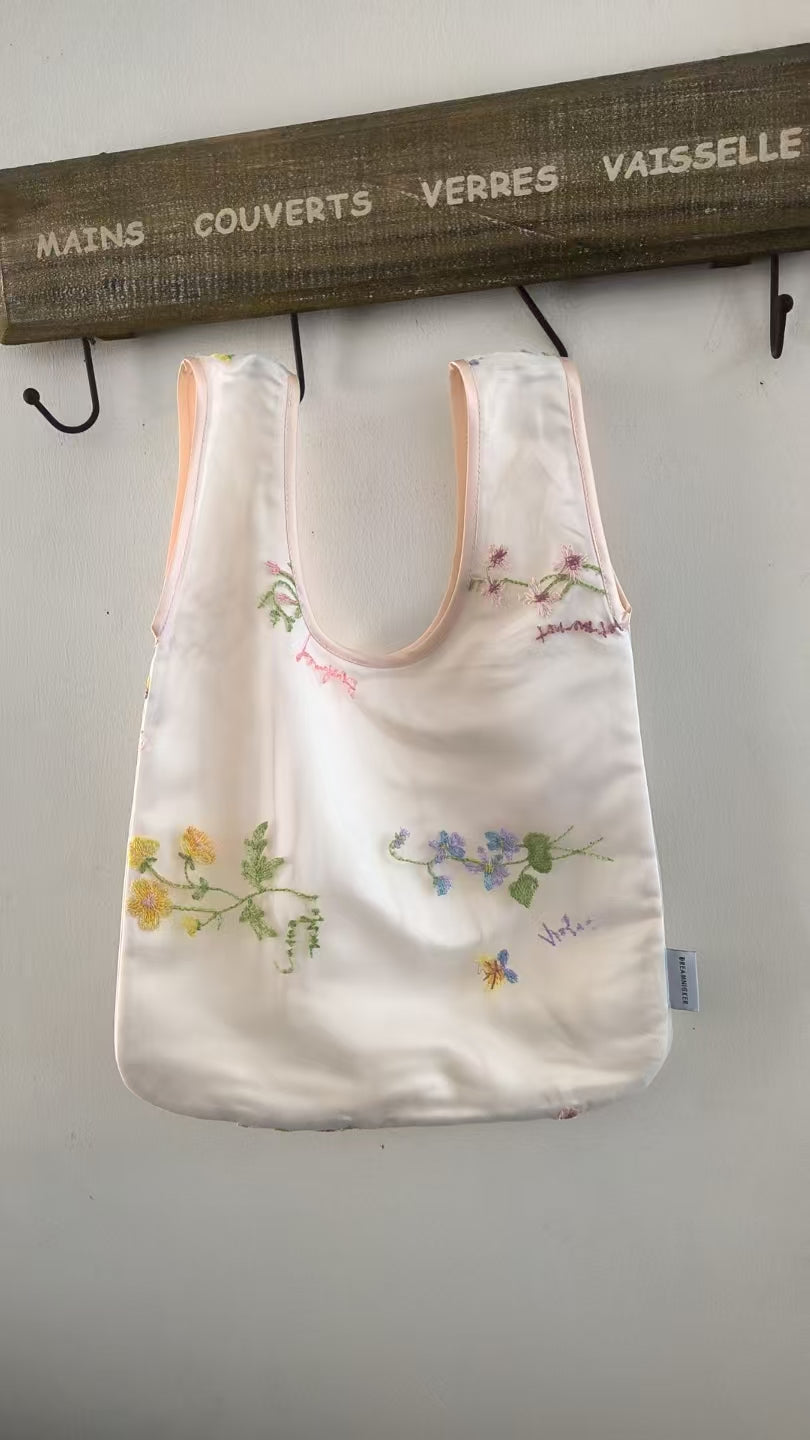 EMBROIDERY SHOPPING BAG - STYLE B - FLOWER GARDEN