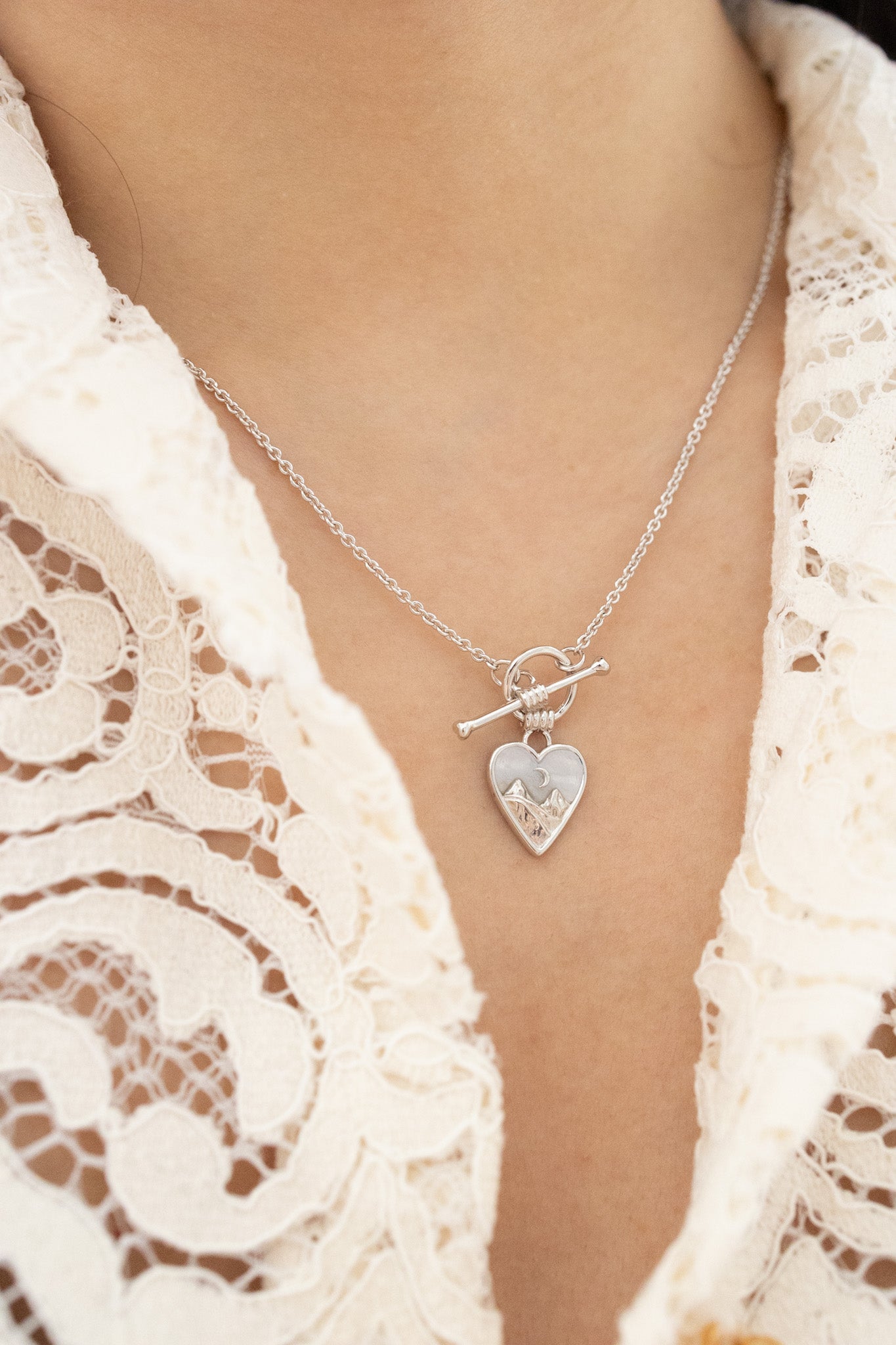 PRE-ORDER WHISPERS OF THE HEART LOCKET SILVER NECKLACES - BLUE AGATE