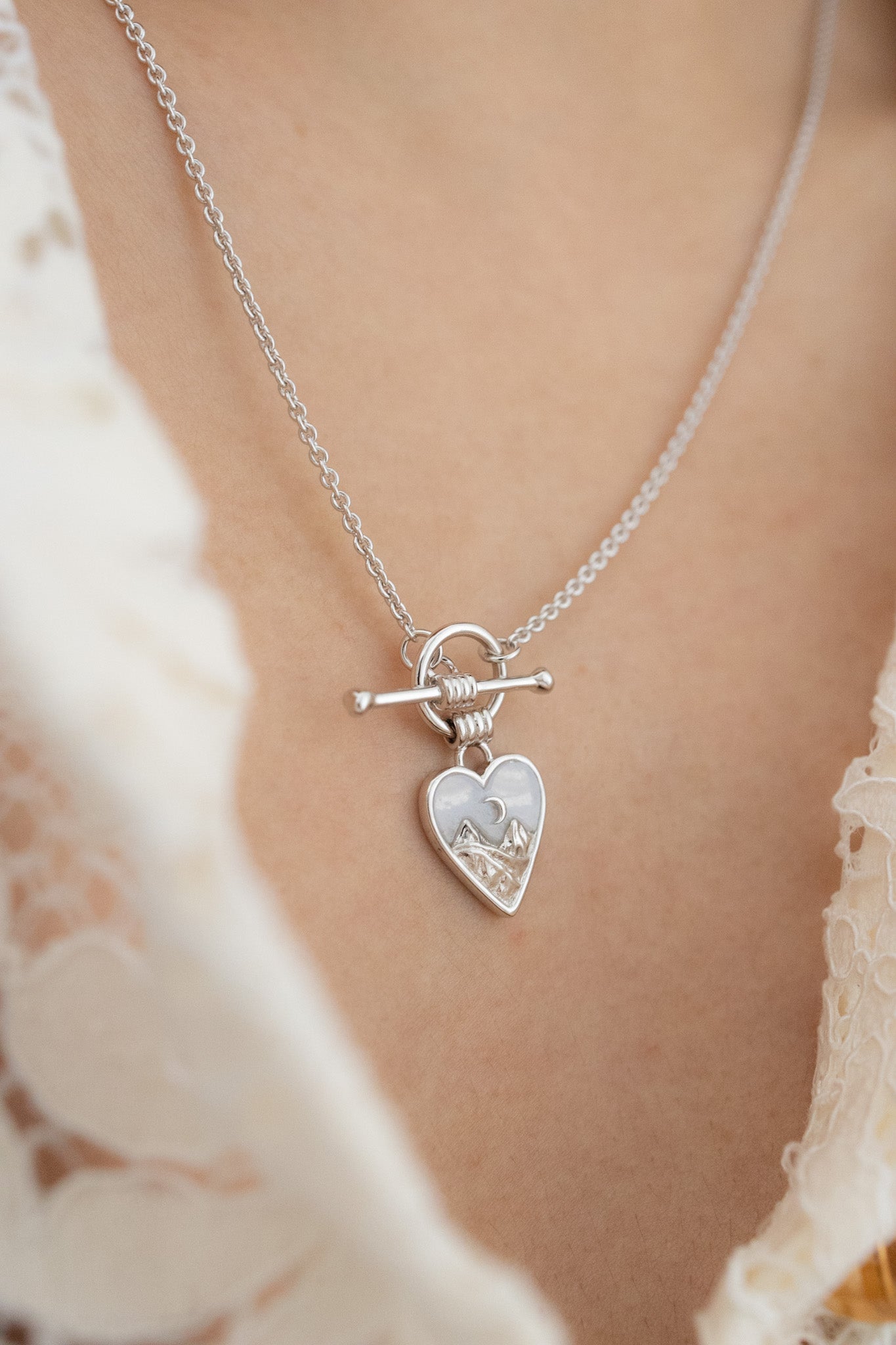 PRE-ORDER WHISPERS OF THE HEART LOCKET SILVER NECKLACES - BLUE AGATE