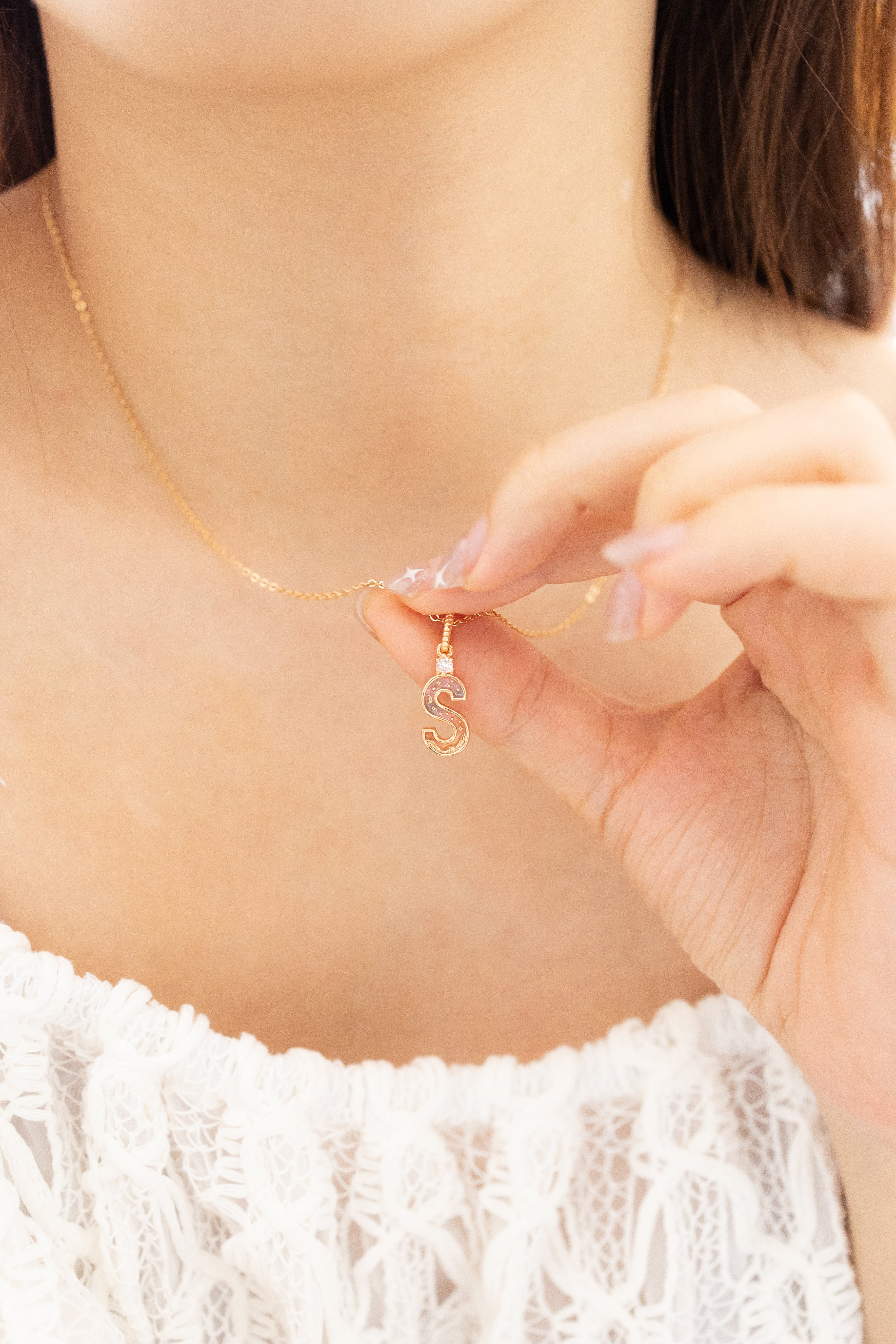 LETTER S NECKLACE - SUNSET - ALPHABET COLLECTION
