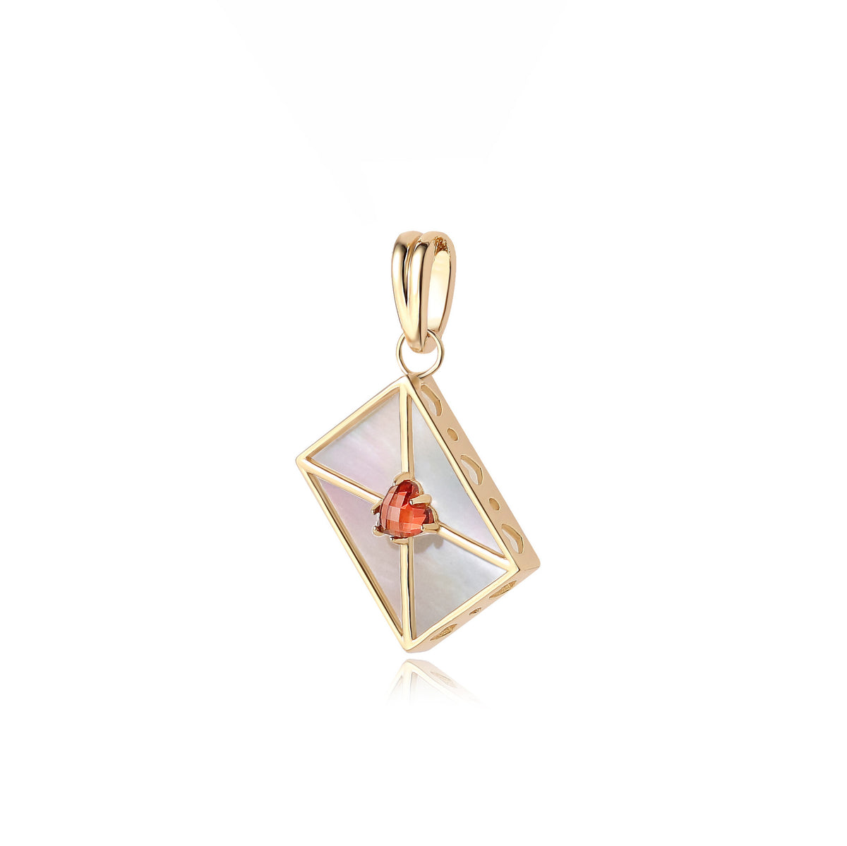 WROTE ME A LOVE LETTER GOLD NECKLACE - PEARL & GARNET