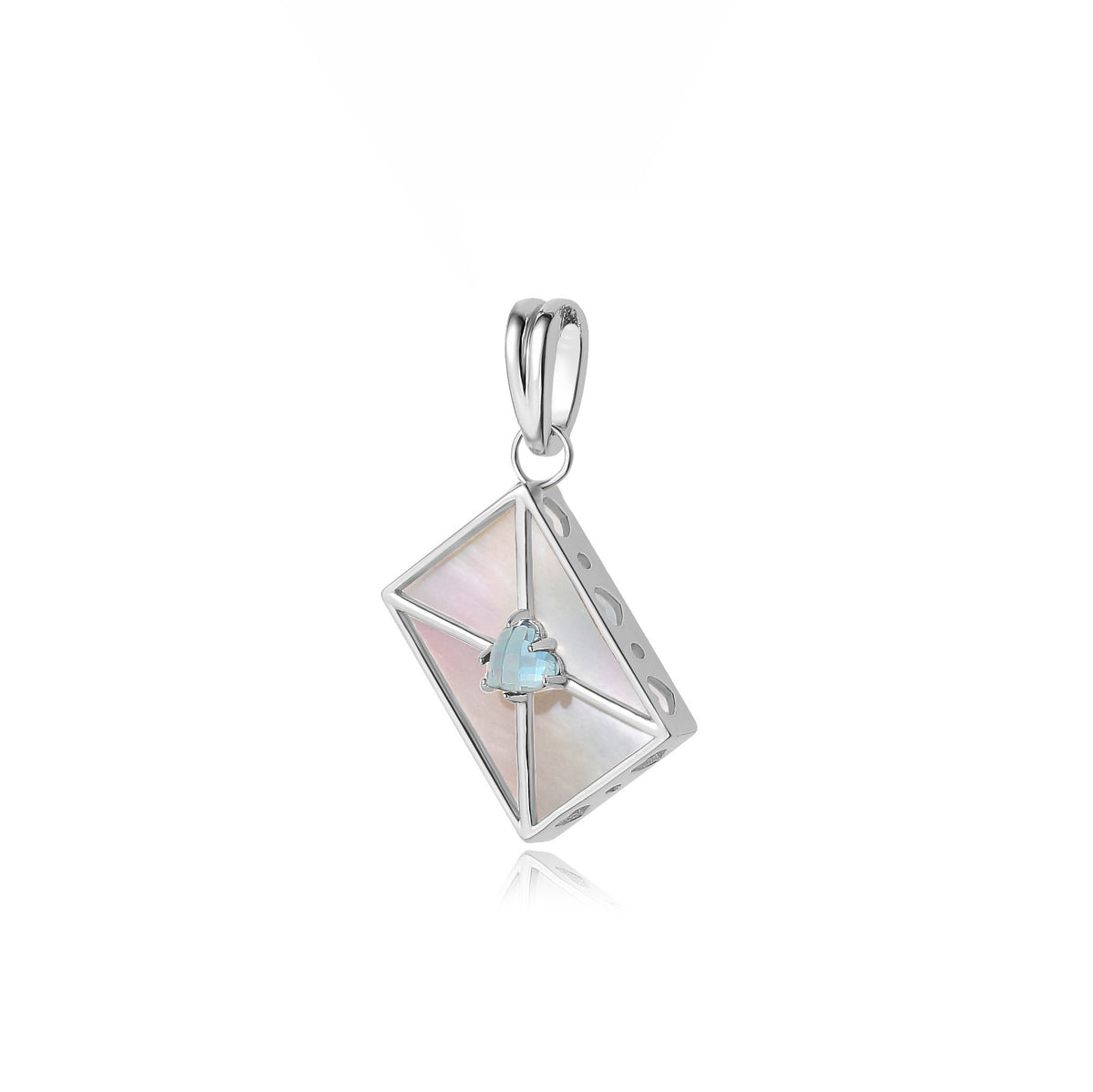 WROTE ME A LOVE LETTER SILVER CHARM - PEARL & TOPAZ