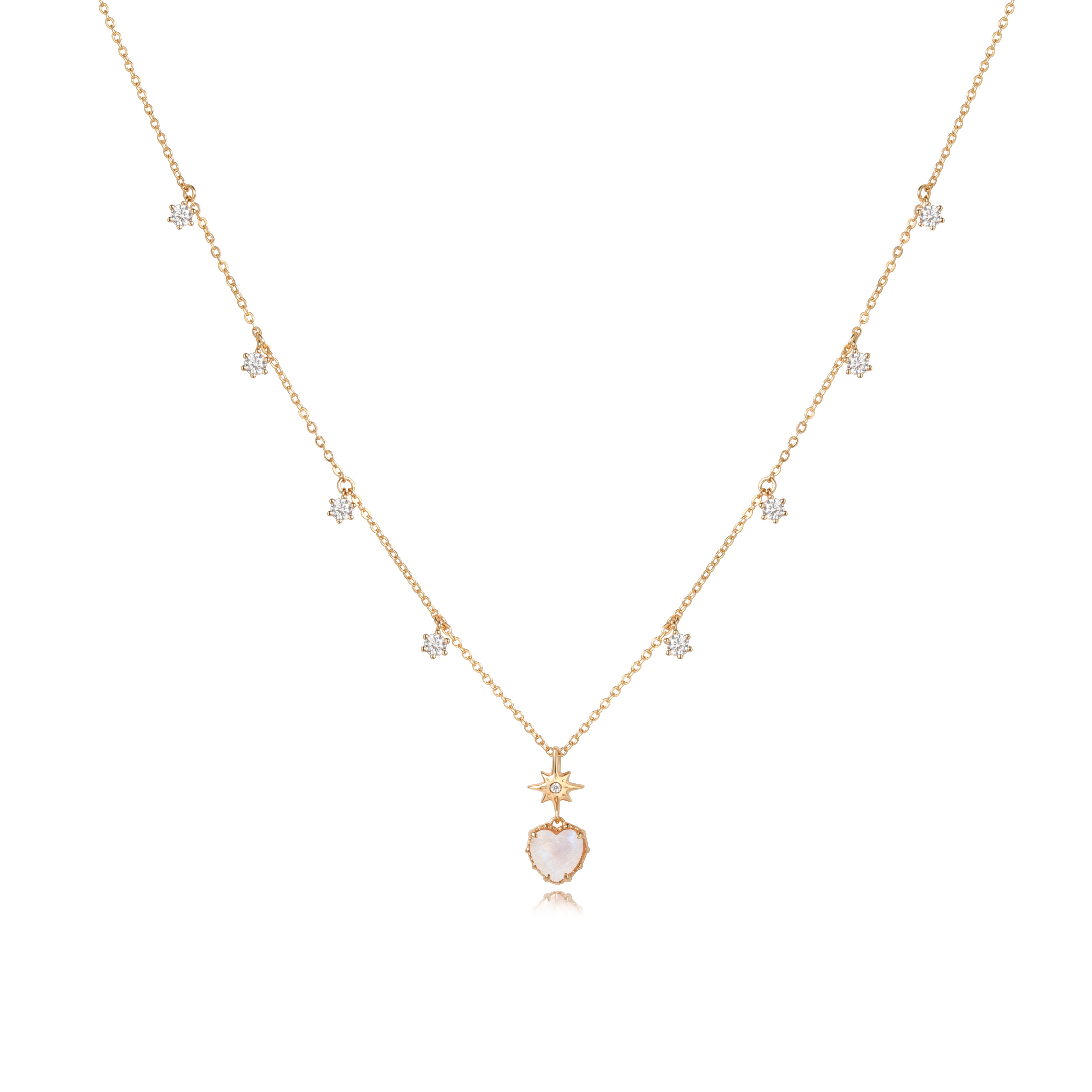 WHITE TWINKLE NECKLACE - MOONSTONE