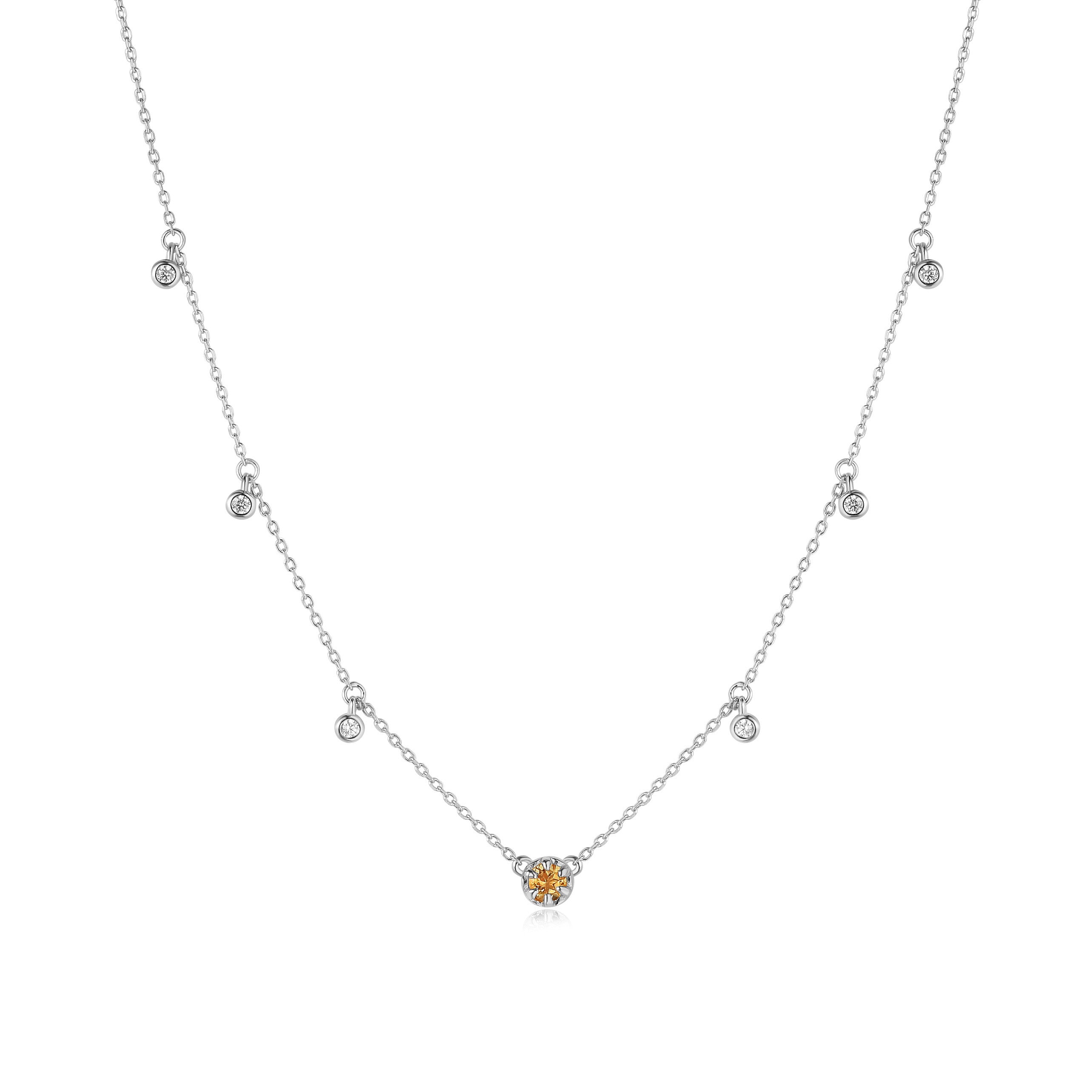 (NOV)CITRINE SILVER NECKLACE - BIRTHSTONE COLLECTION