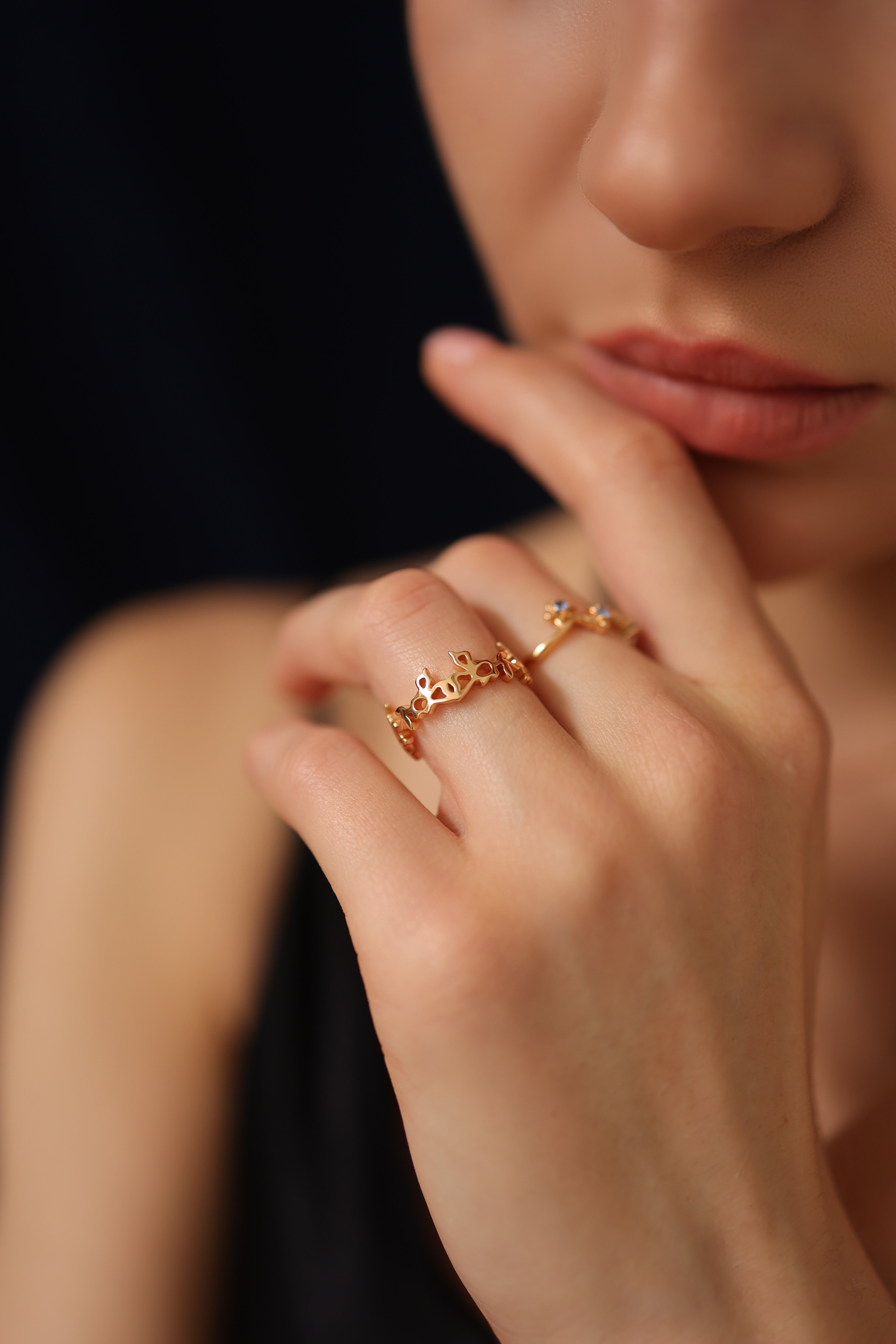 ABSTRACT BUTTERFLIES RING