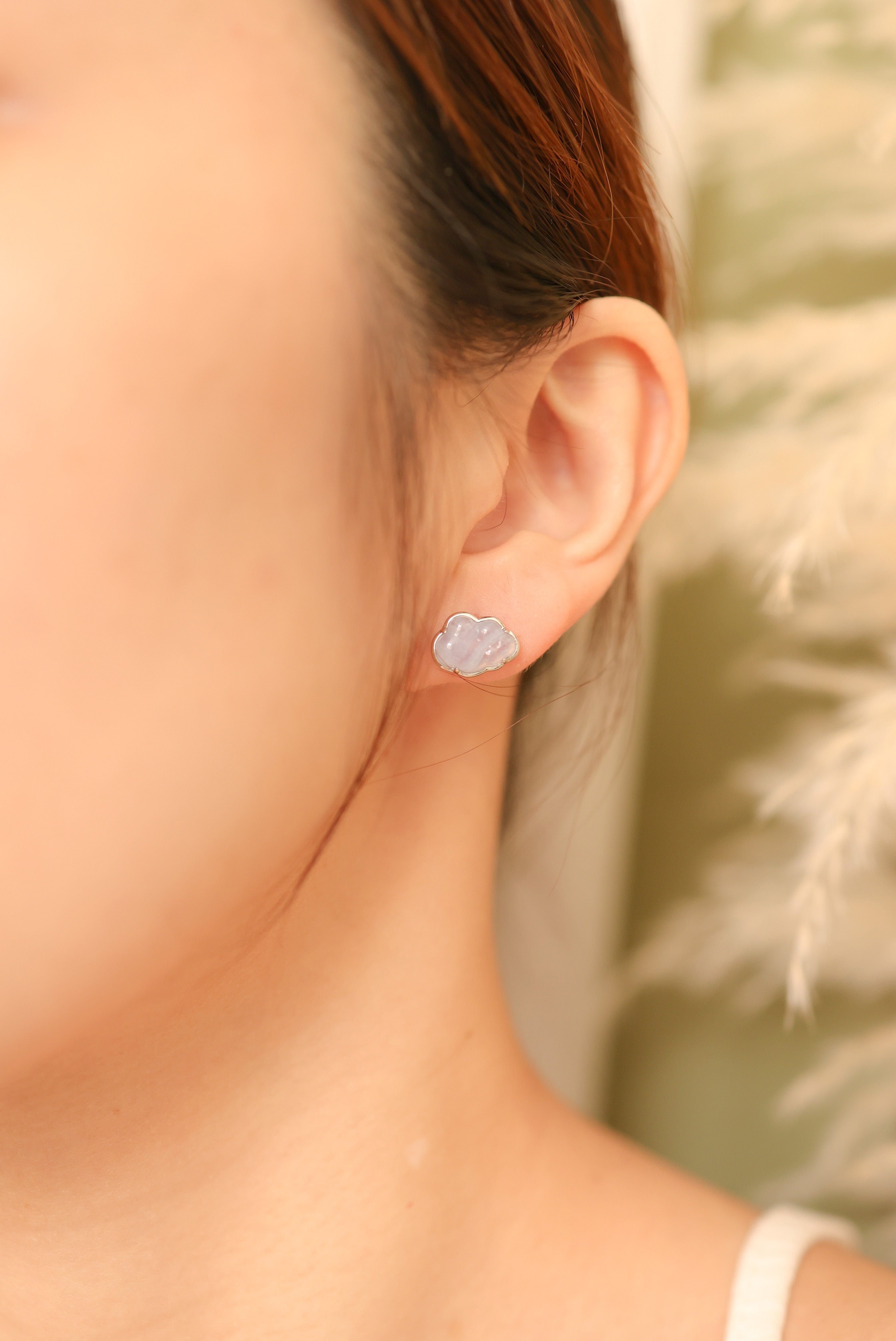 CLOUD STUD SILVER EARRINGS - AGATE