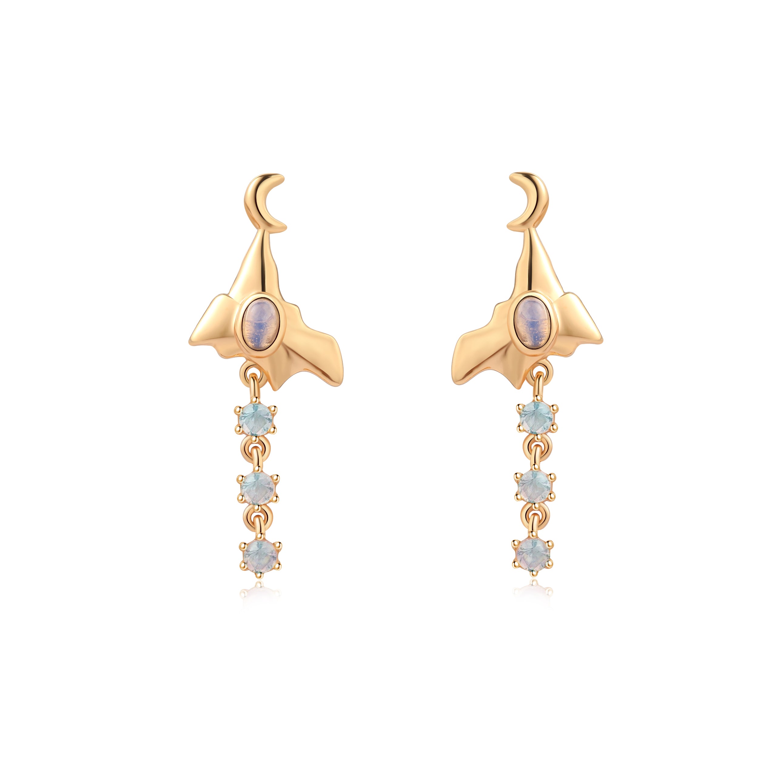 MOONLIGHT ON MOUNTAIN STUD EARRINGS-OPAL