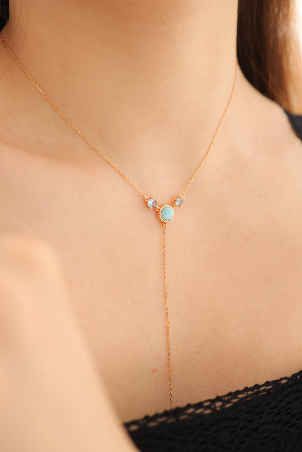 LARIMAR TOPAZ  ELEGANT NECKLACE