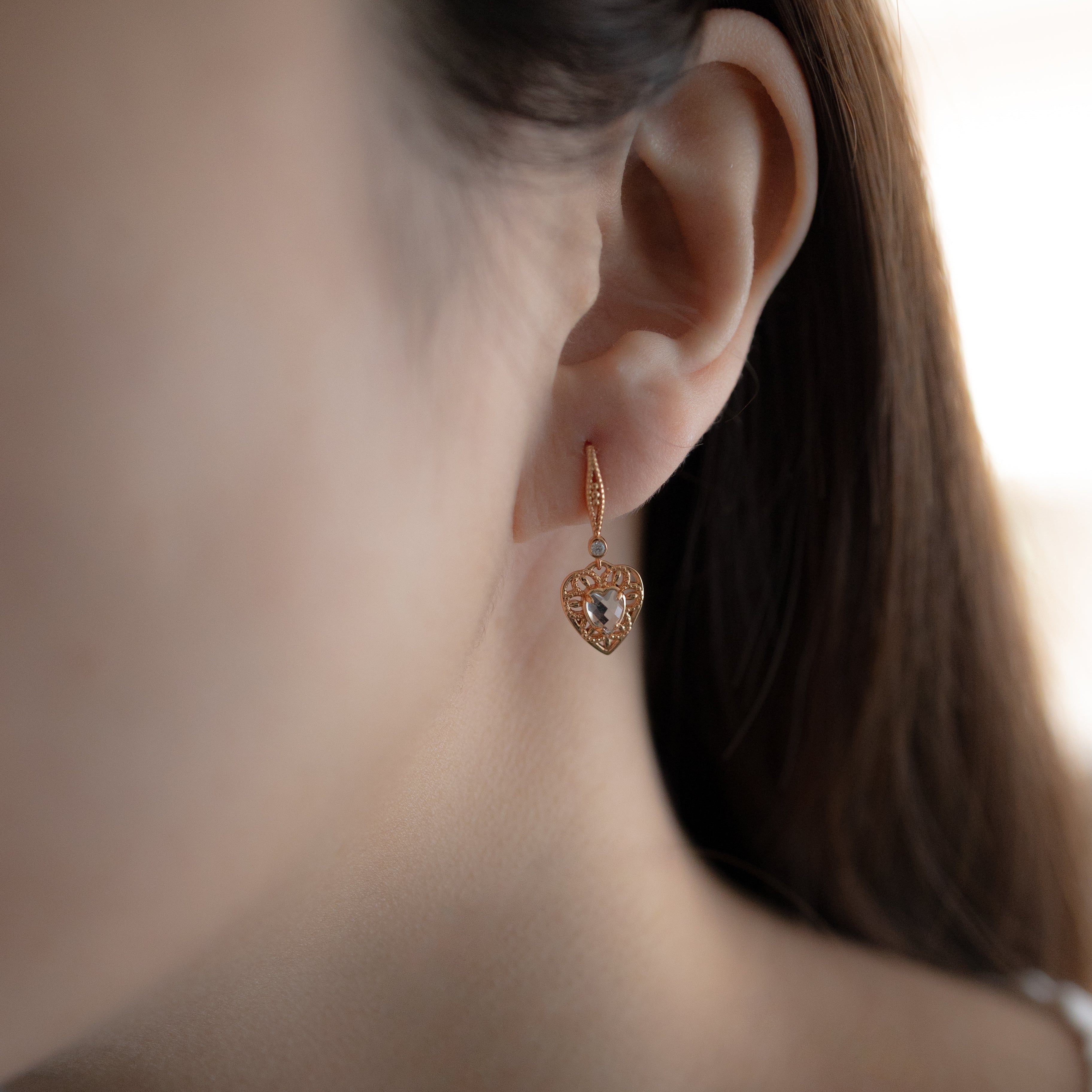 THE AQUA LACE HEART EARRINGS