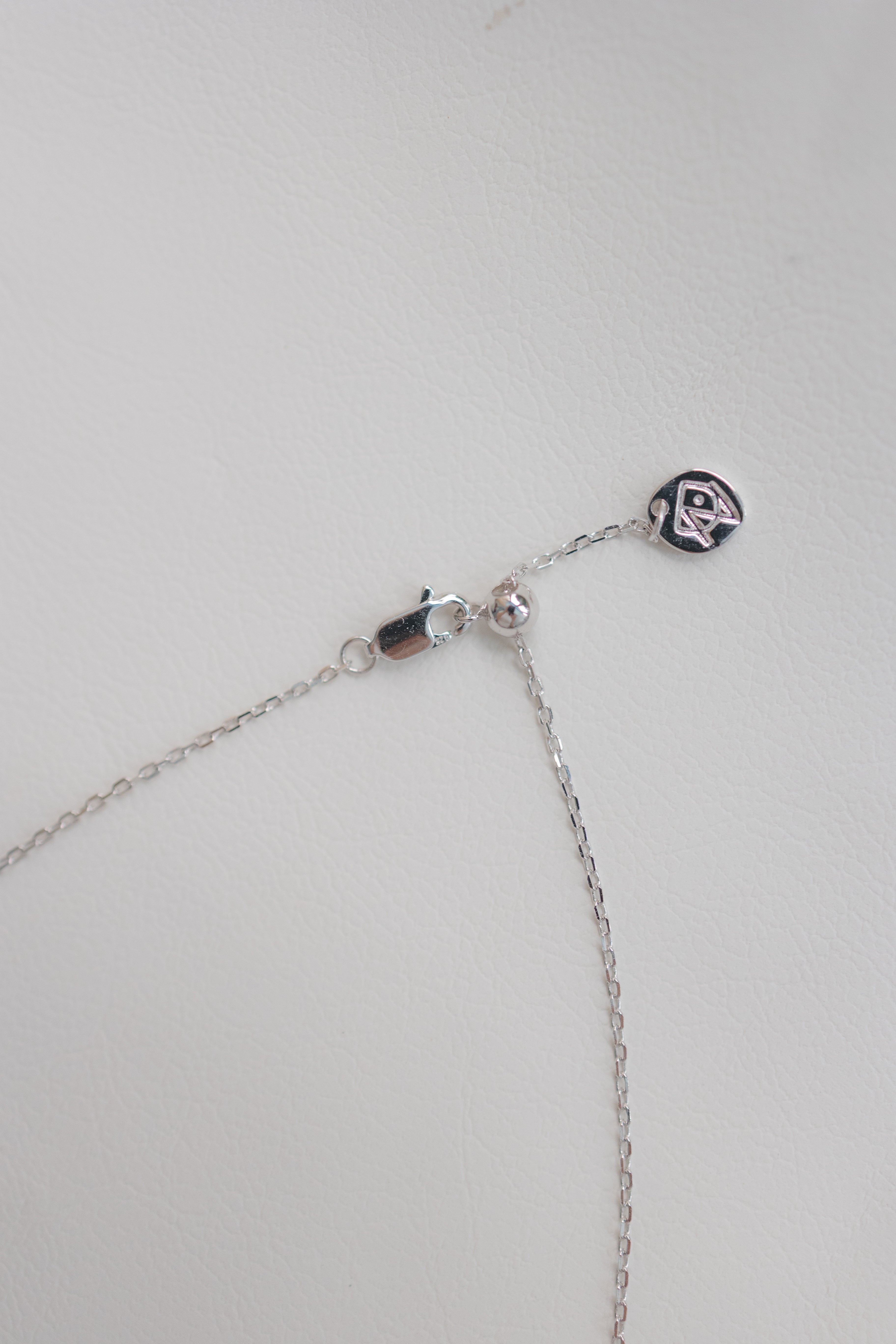 SWEETHEART RIBBON SILVER NECKLACE - AQUAMARINE