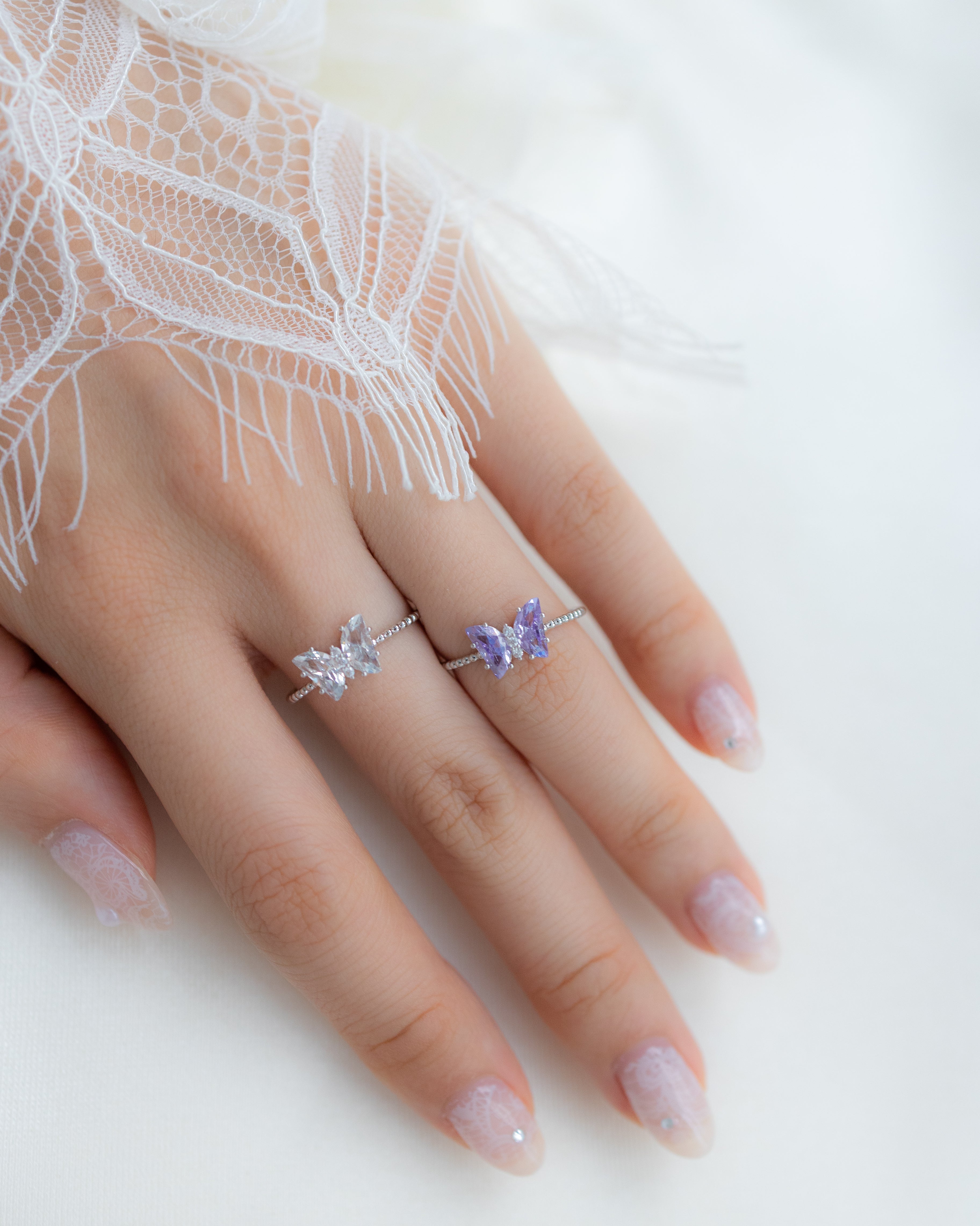 BUTTERFLY ADJUSTABLE SILVER RING