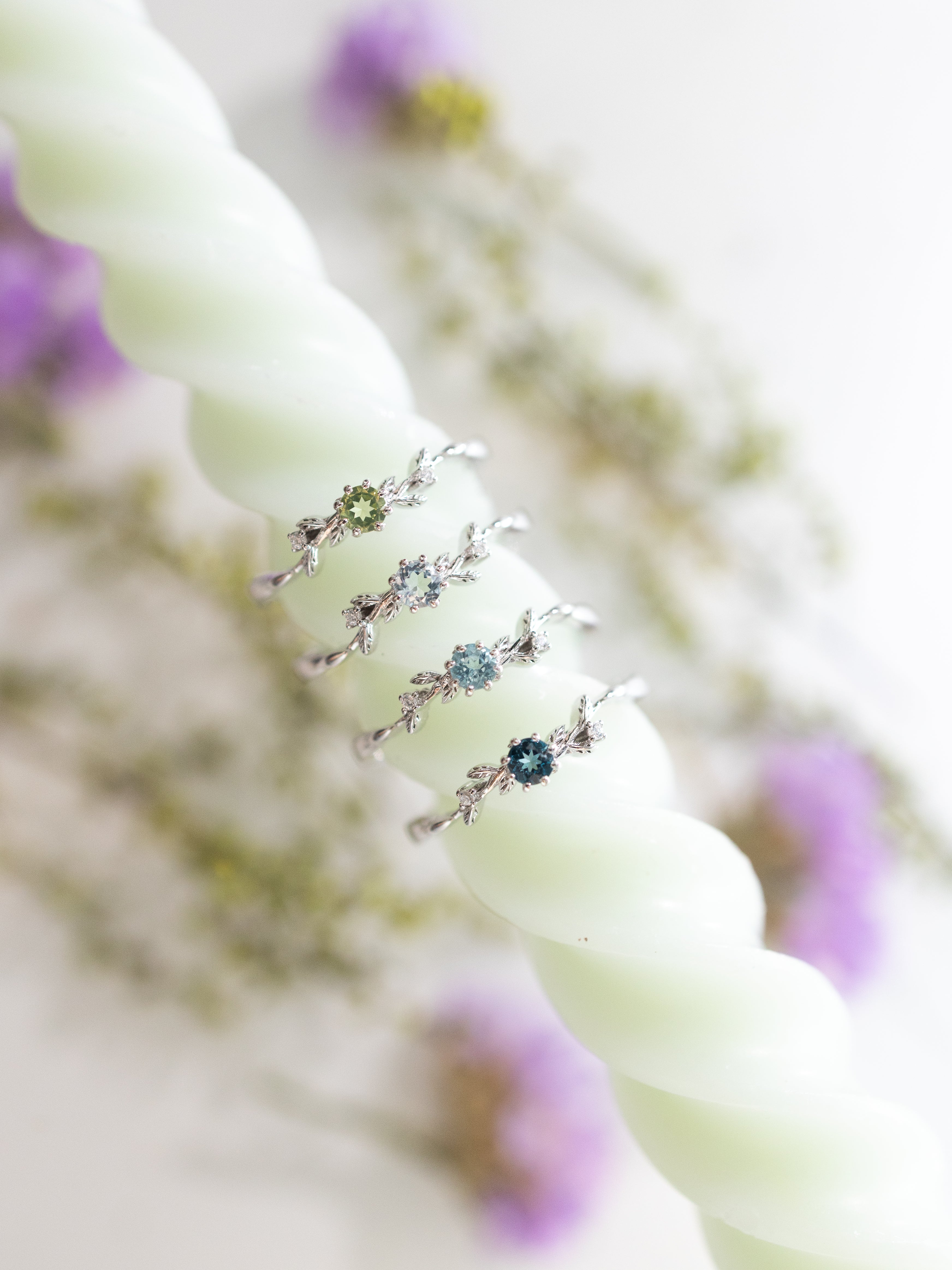 CHLOE DAINTY GARDEN SILVER RING - TOPAZ