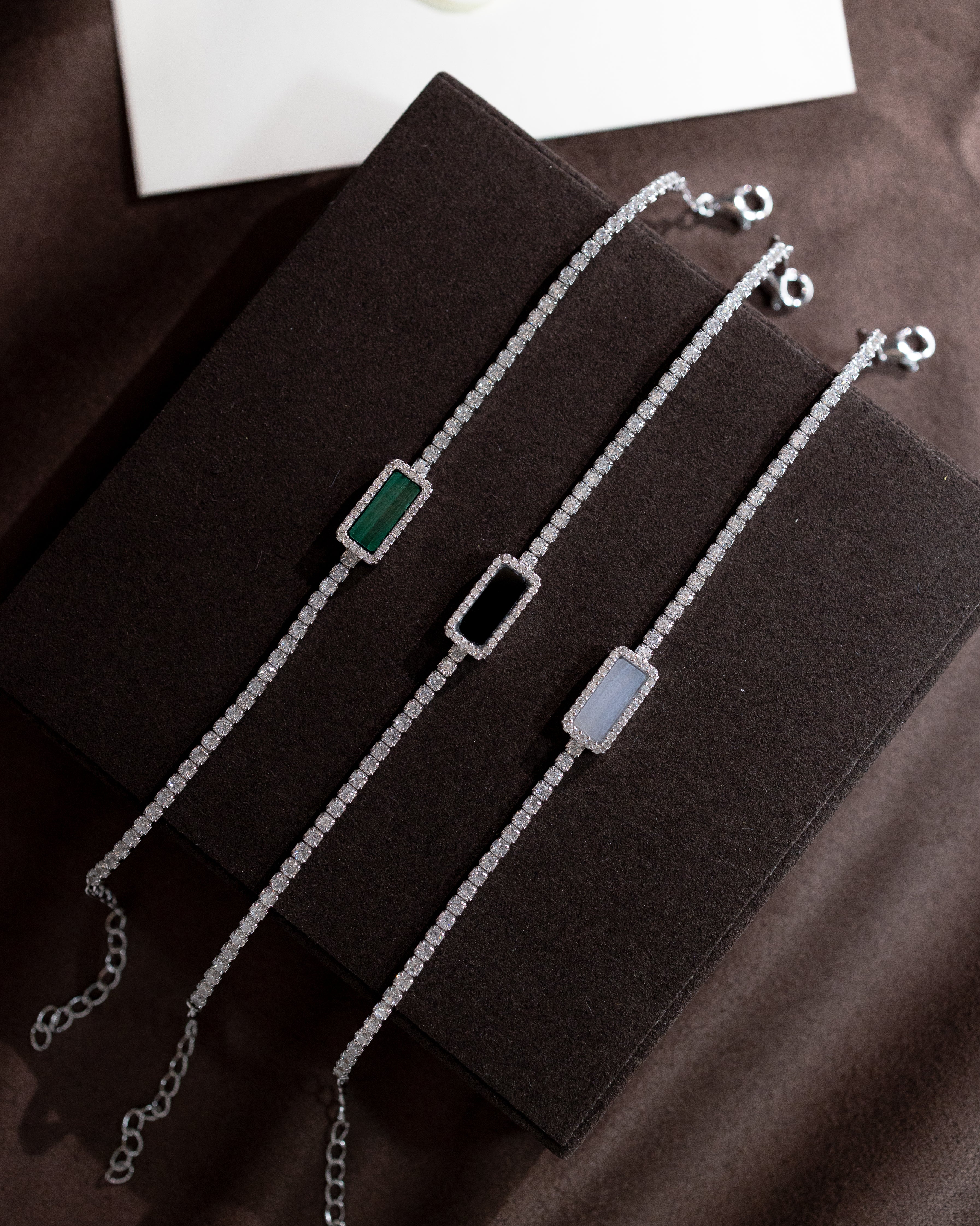 ART DECOR 2.0 SILVER TENNIS BRACELET - MALACHITE
