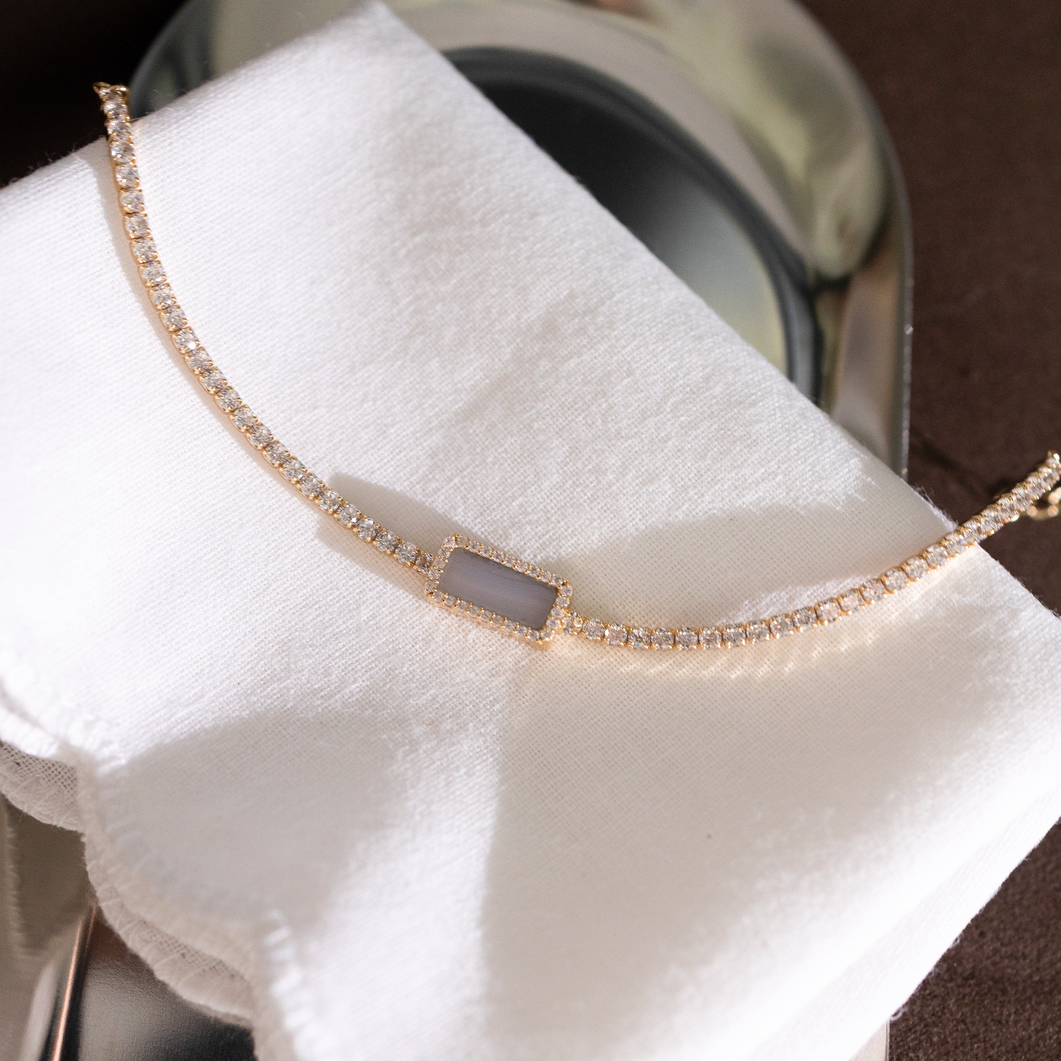 ART DECOR 2.0 TENNIS BRACELET - BLUE LACE AGATE
