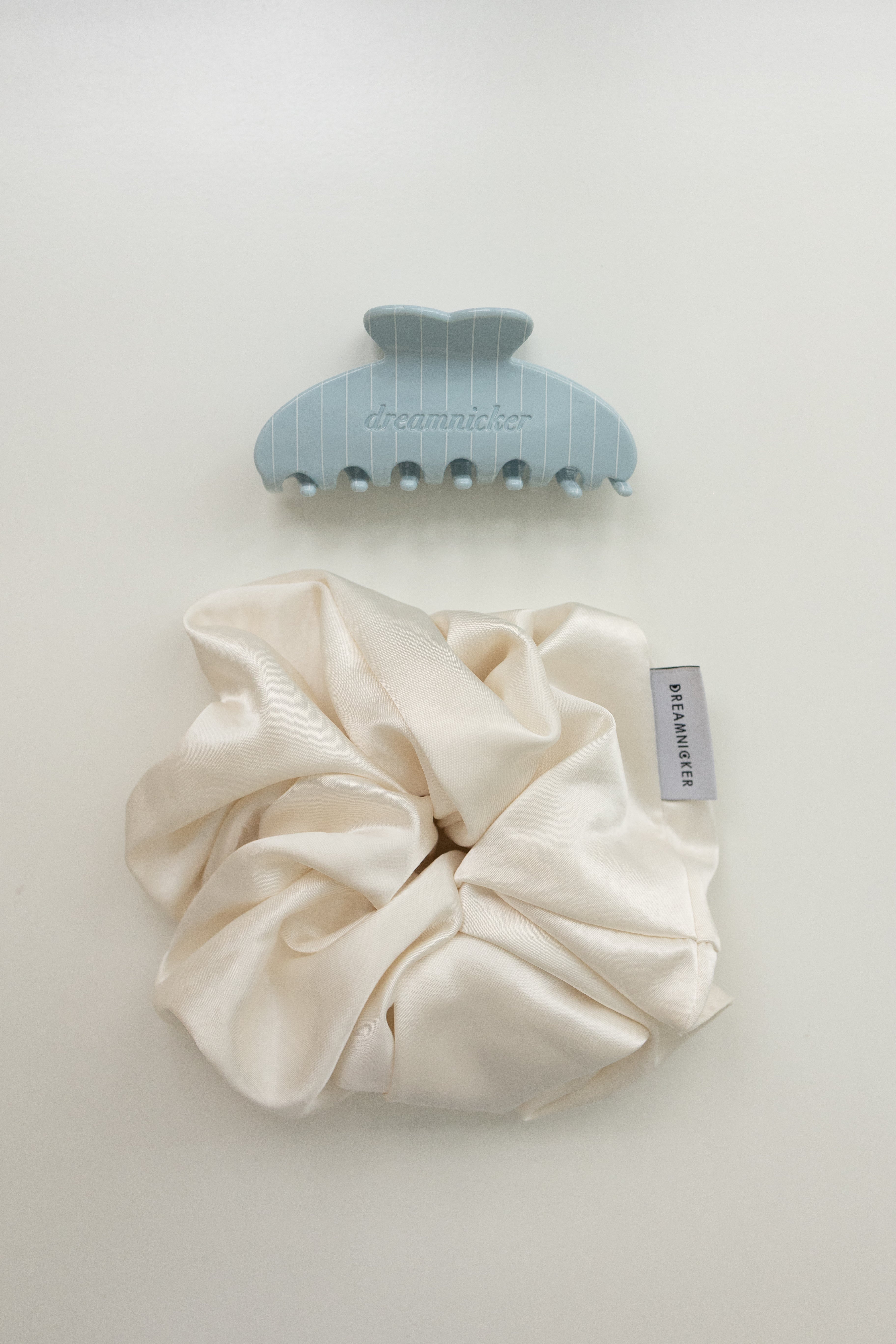 HANDMADE BIG SATIN SILK SCRUNCHIES (CREAMY WHITE)