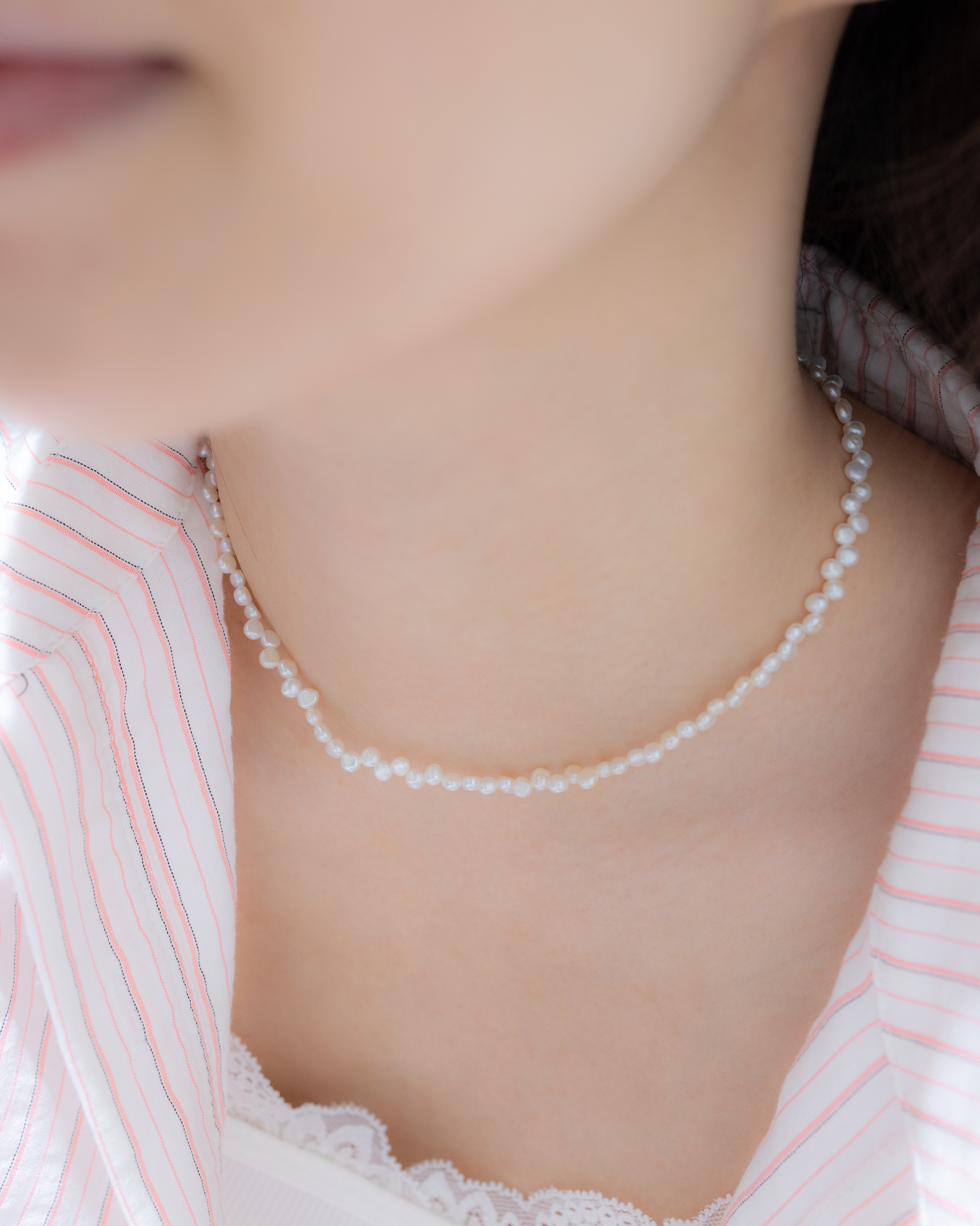 RAIN DROPS SILVER NECKLACE - PEARLS