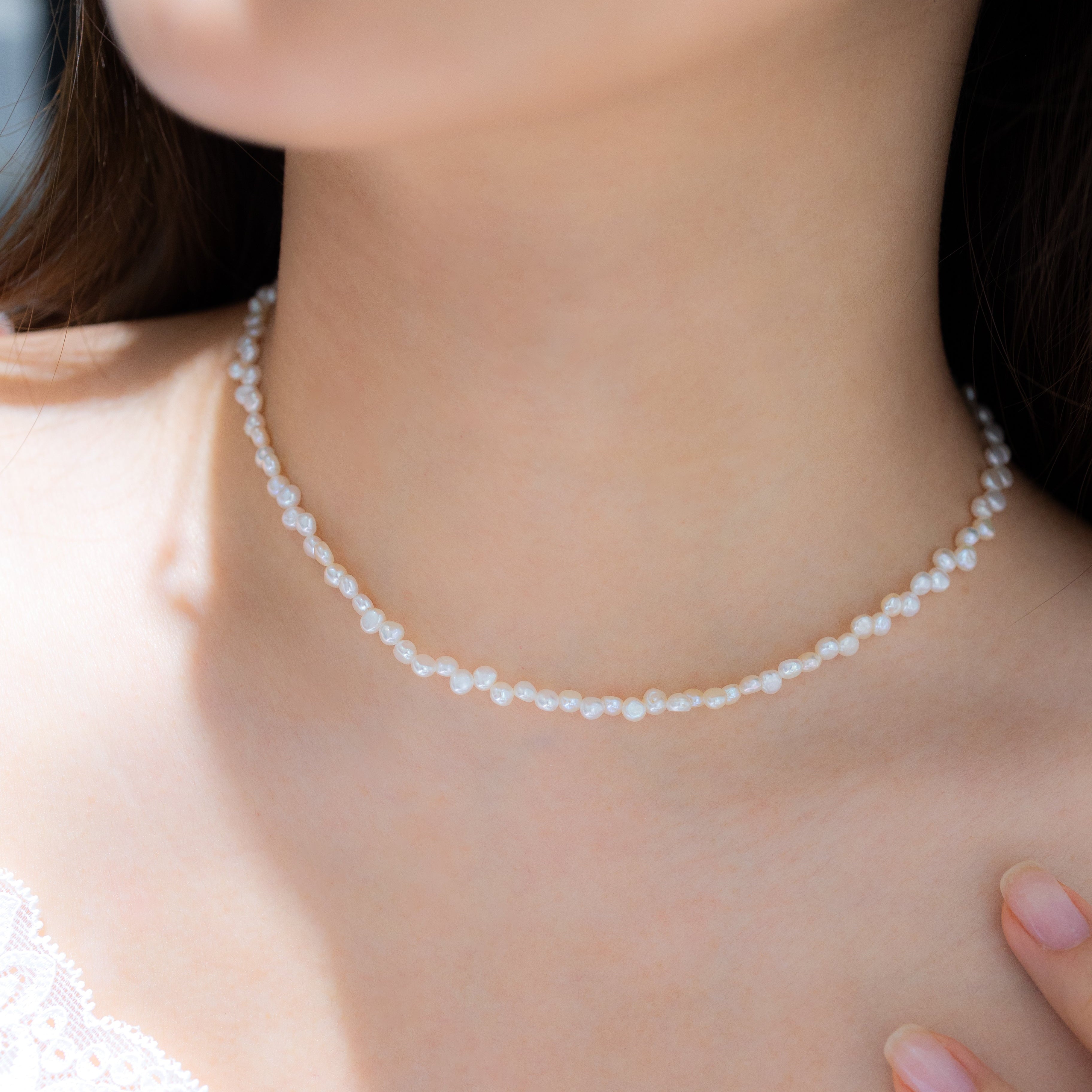 RAIN DROPS SILVER NECKLACE - PEARLS