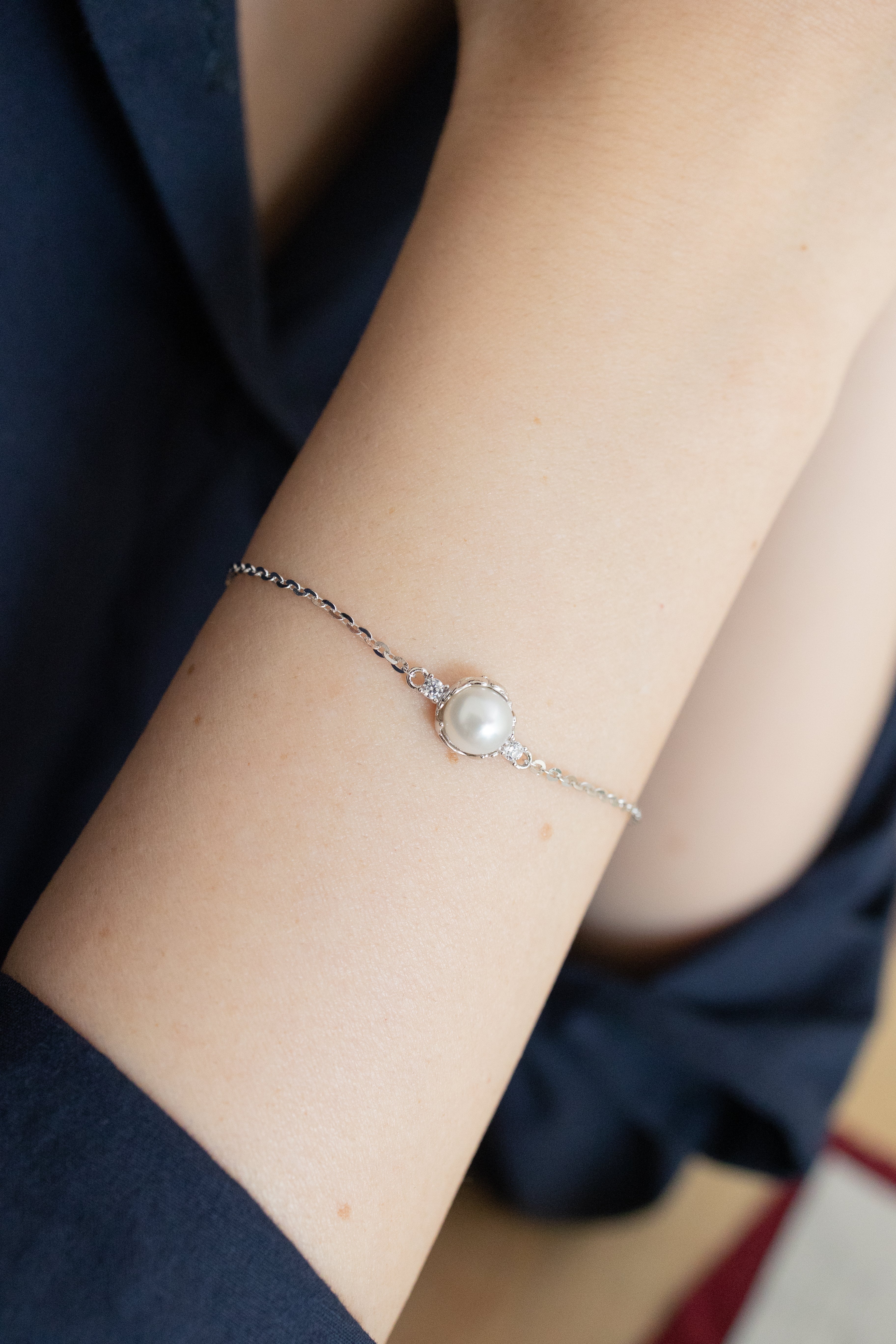 PEARL BLOSSOM SILVER BRACELET