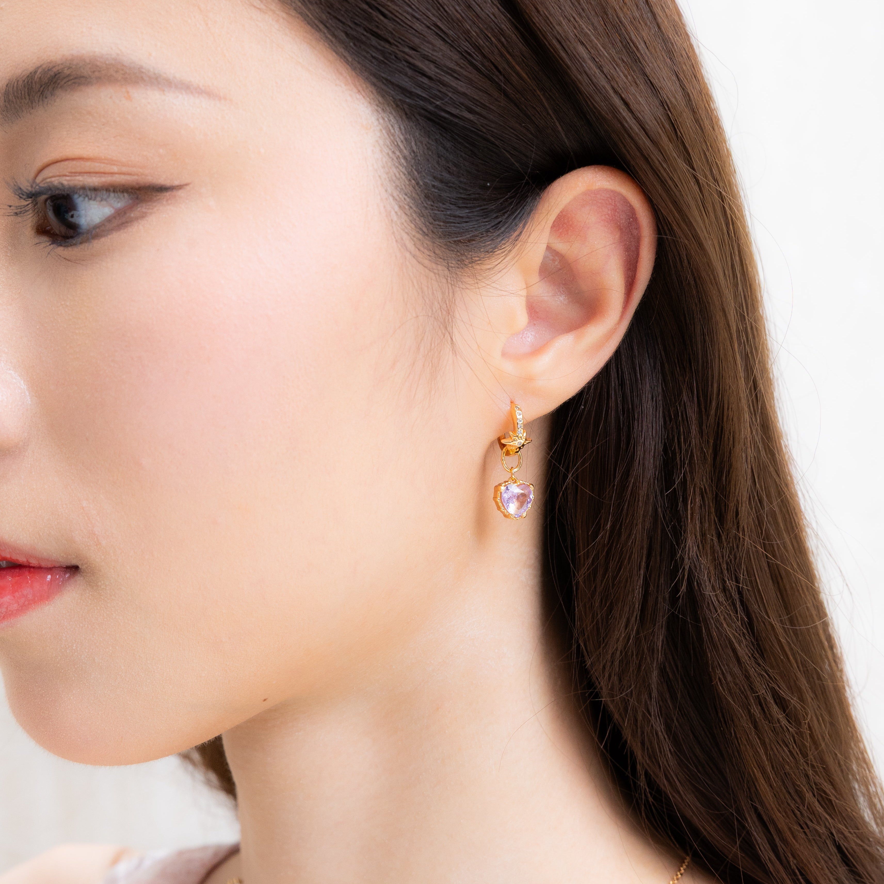 PINKY TWINKLE EARRINGS - LAVANDER AMETHYST