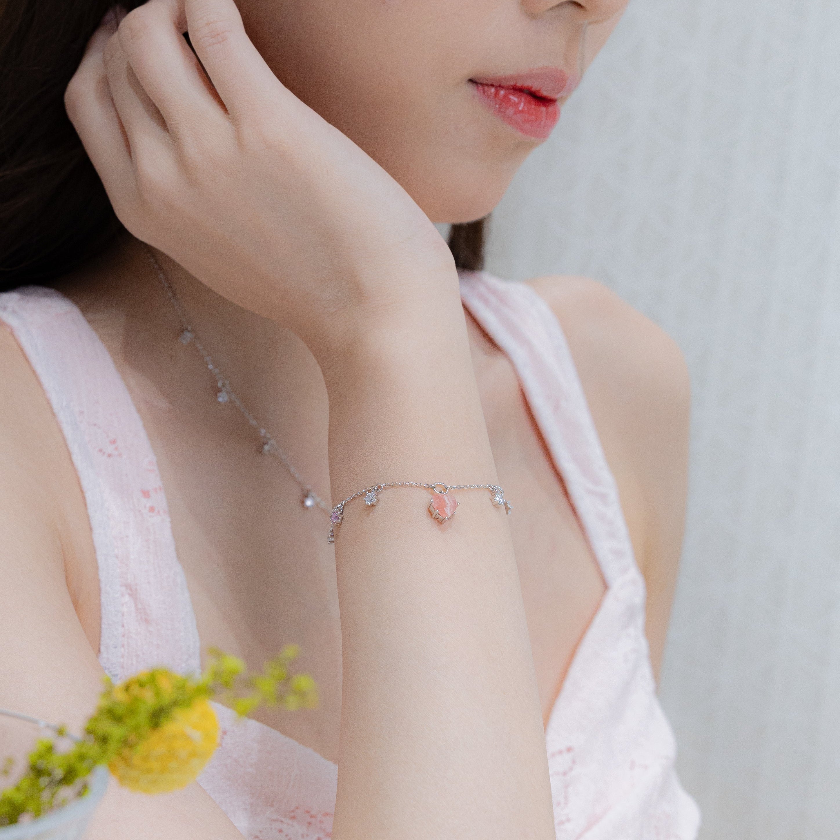CHARMING WONDERS SILVER BRACELET - RHODOCHROSITE