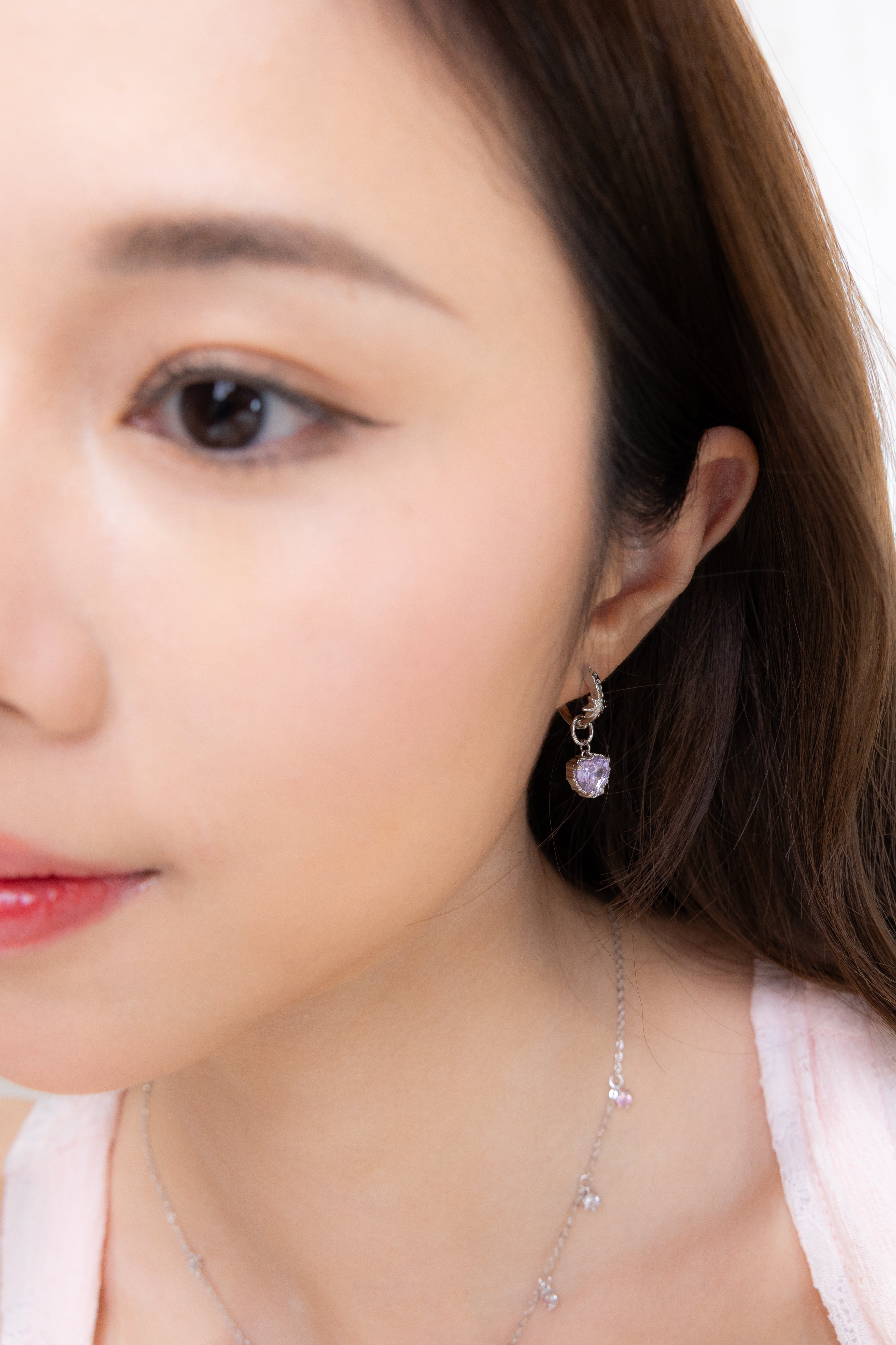 PINKY TWINKLE SILVER EARRINGS - LAVANDER AMETHYST