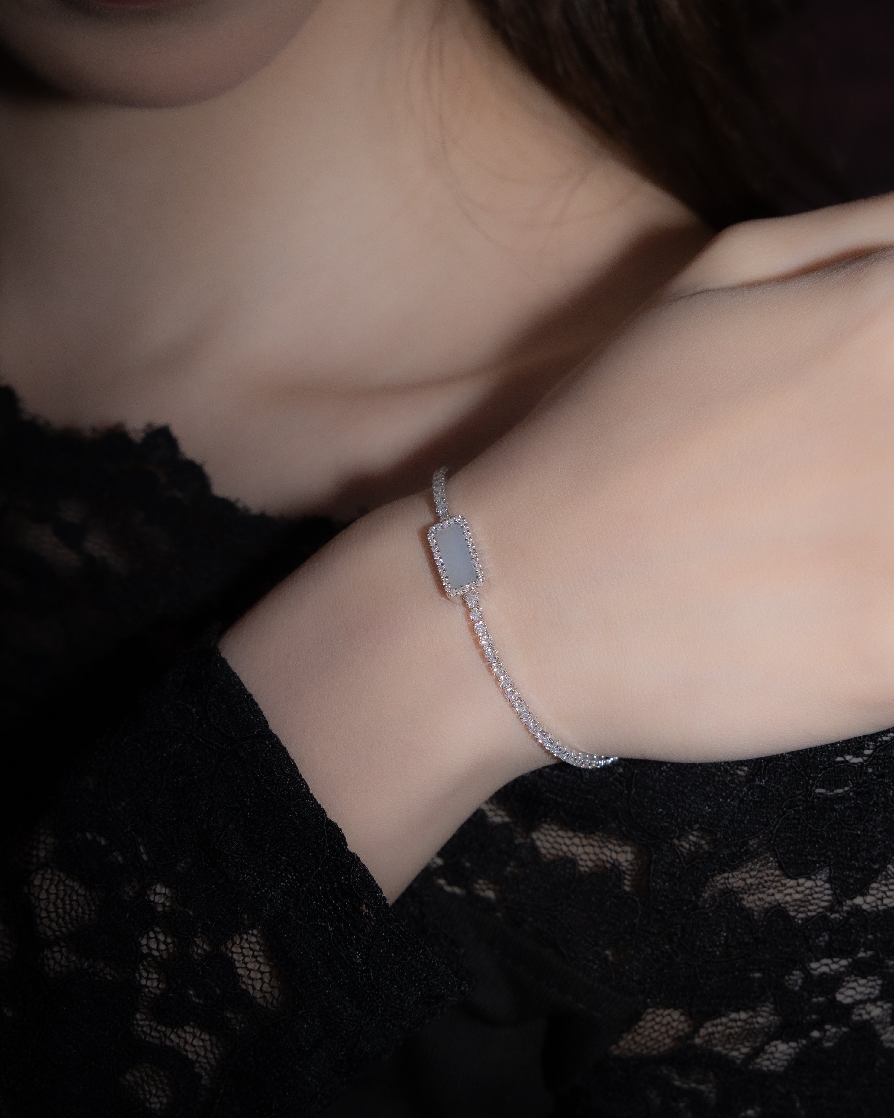 ART DECOR 2.0 SILVER TENNIS BRACELET - BLUE LACE AGATE