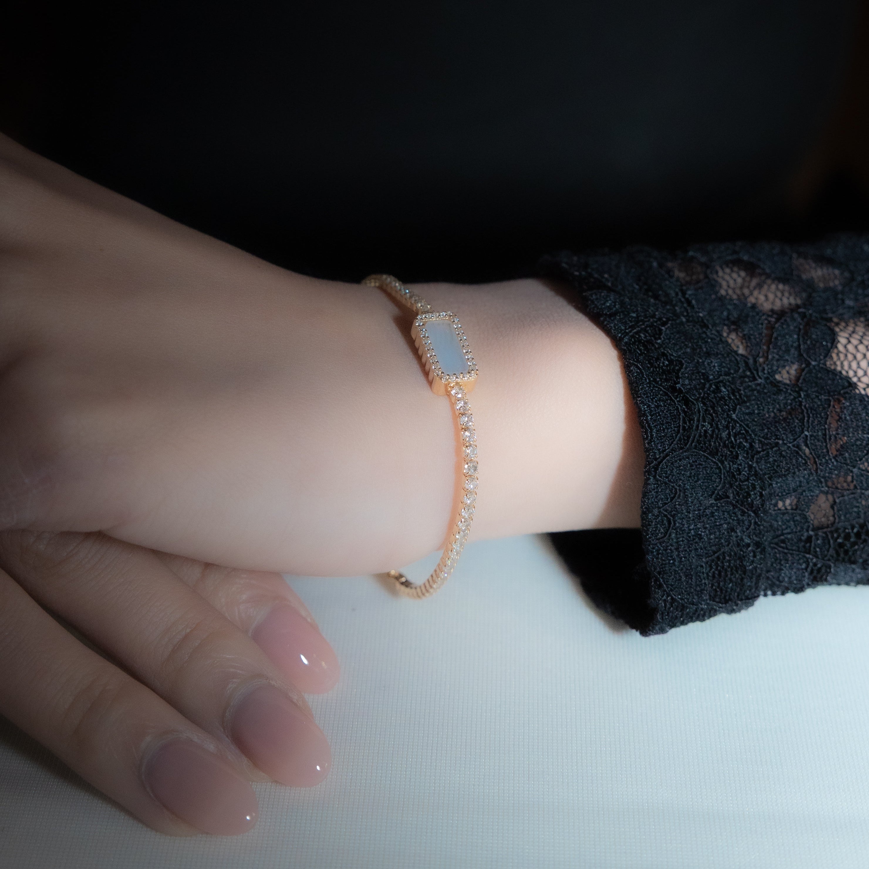 ART DECOR 2.0 TENNIS BRACELET - BLUE LACE AGATE