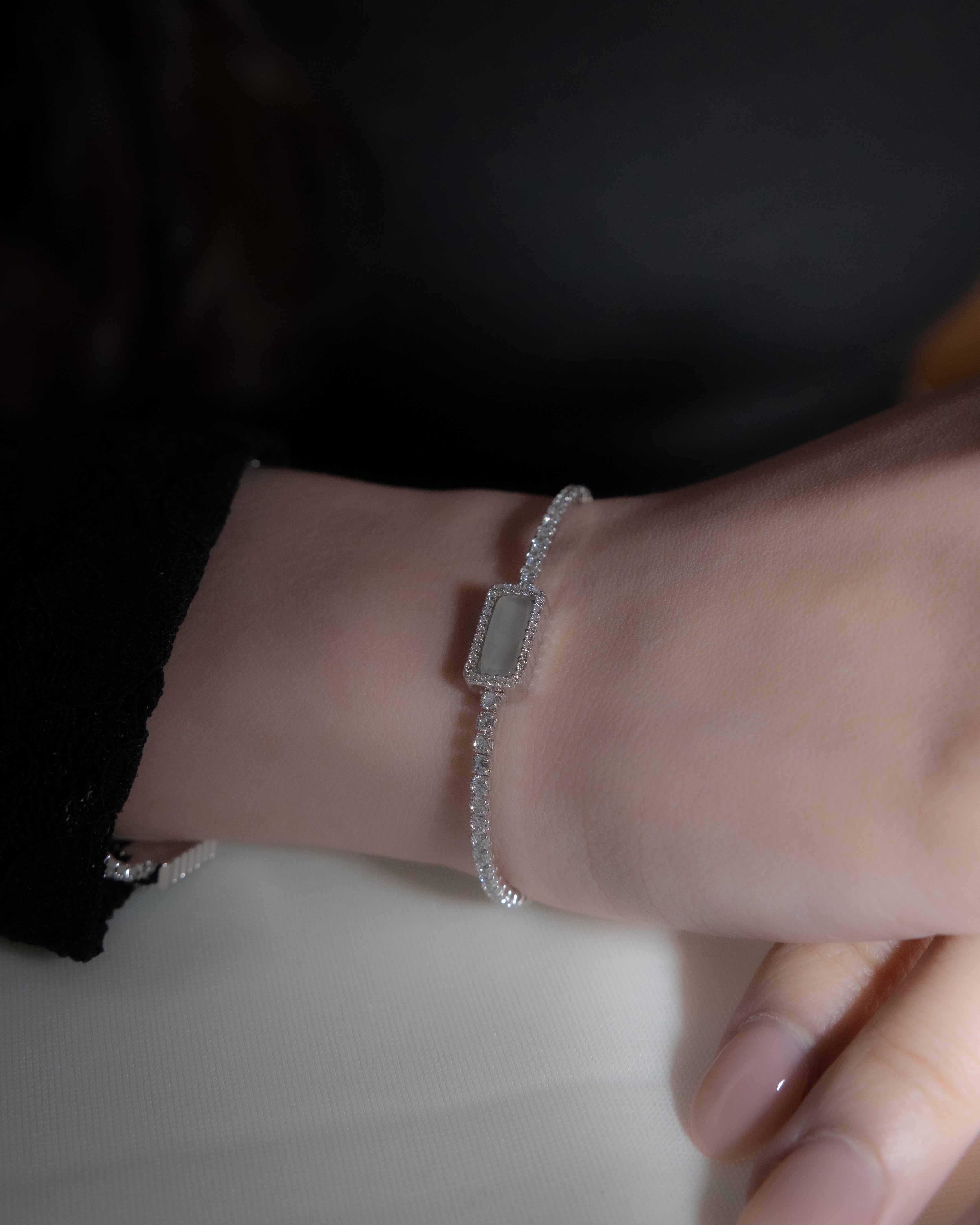 ART DECOR 2.0 SILVER TENNIS BRACELET - MOONSTONE