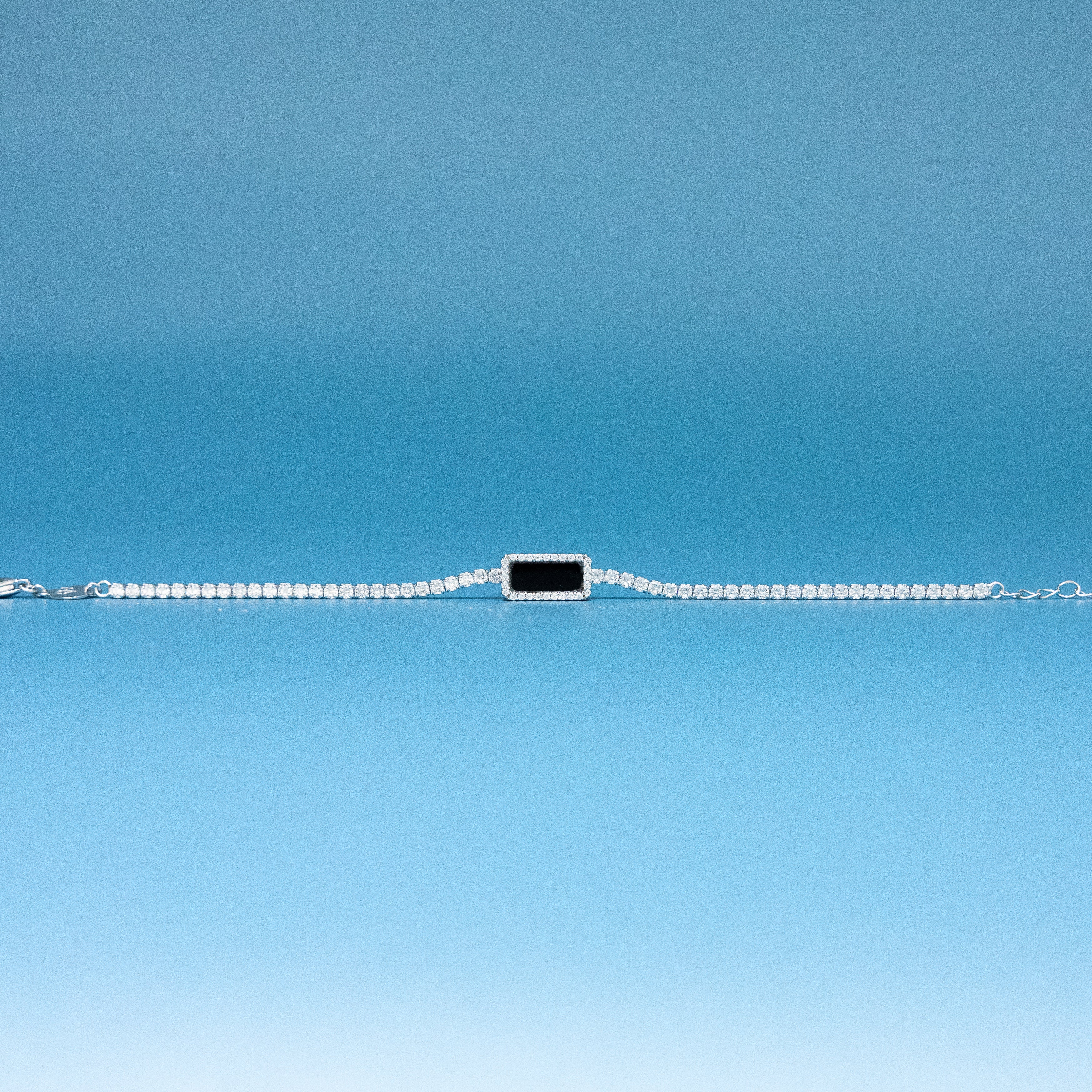 ART DECOR 2.0 SILVER TENNIS BRACELET - OBSIDIAN