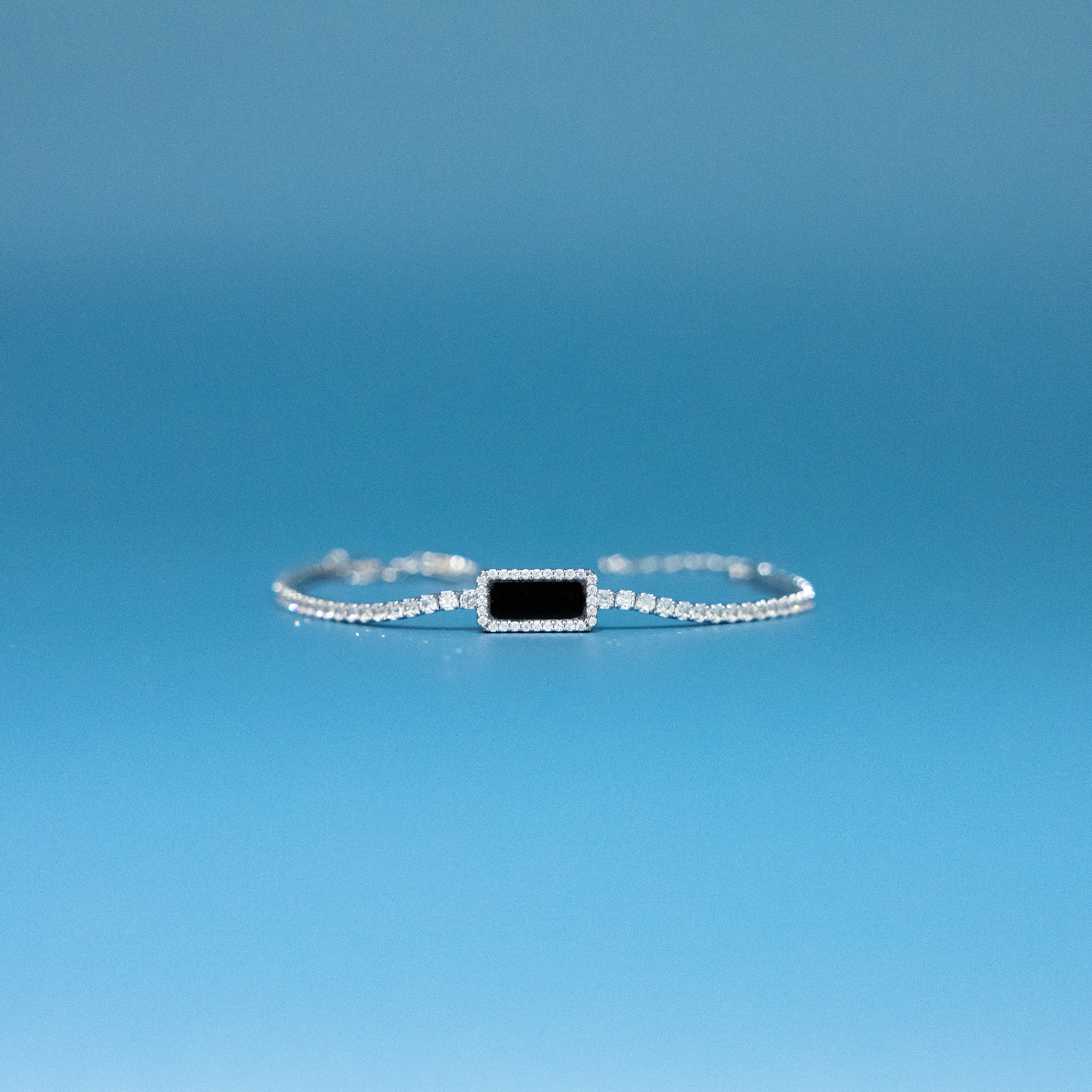 ART DECOR 2.0 SILVER TENNIS BRACELET - OBSIDIAN