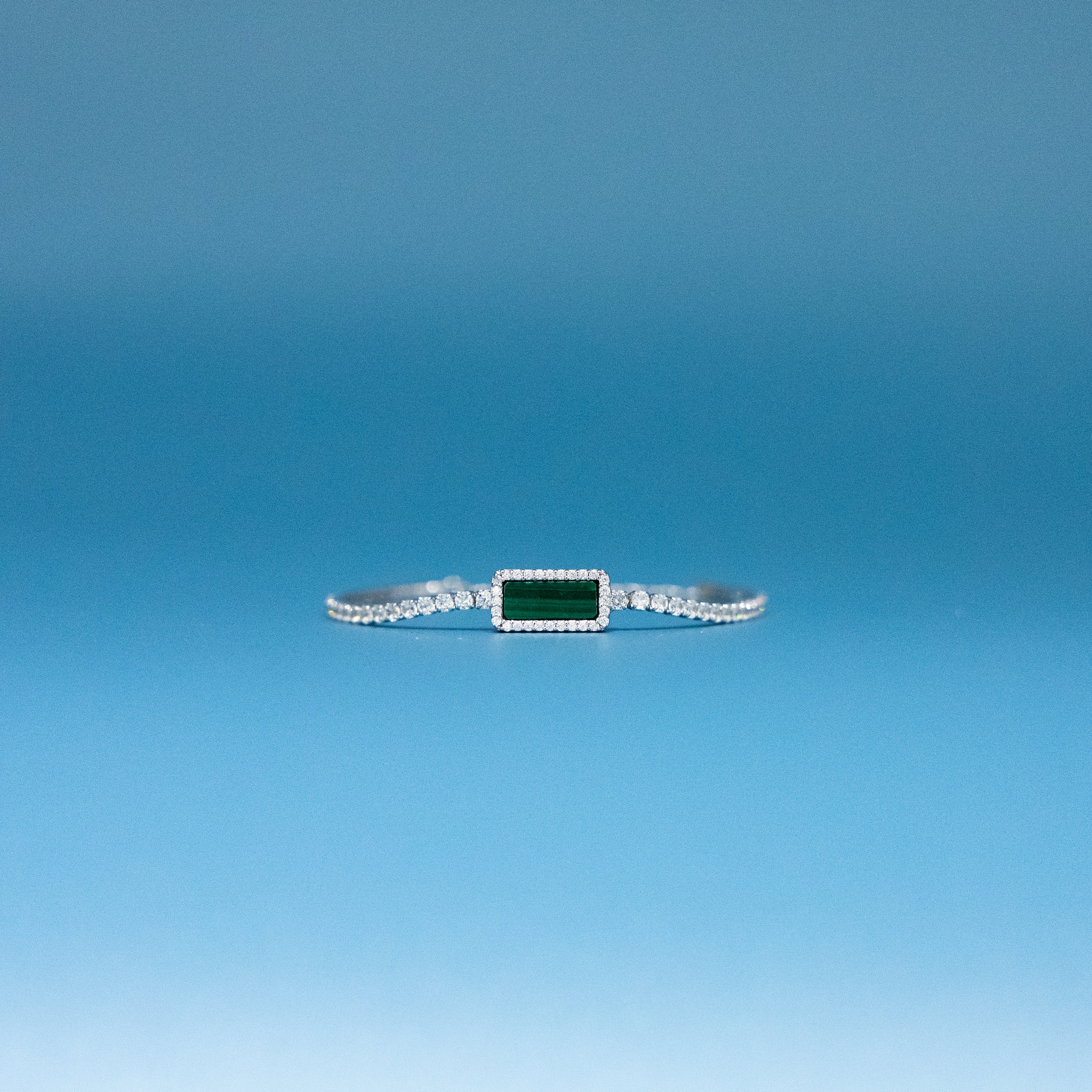 ART DECOR 2.0 SILVER TENNIS BRACELET - MALACHITE