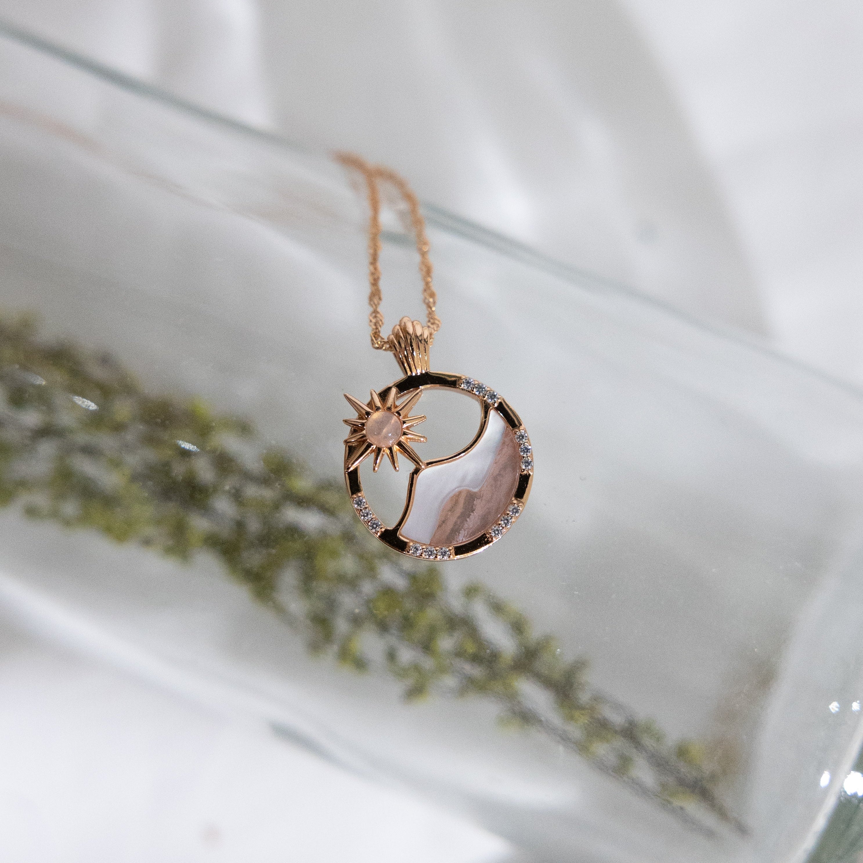 SUN WAVE NECKLACES - WHITE SHELL, BLUE LACE AGATE