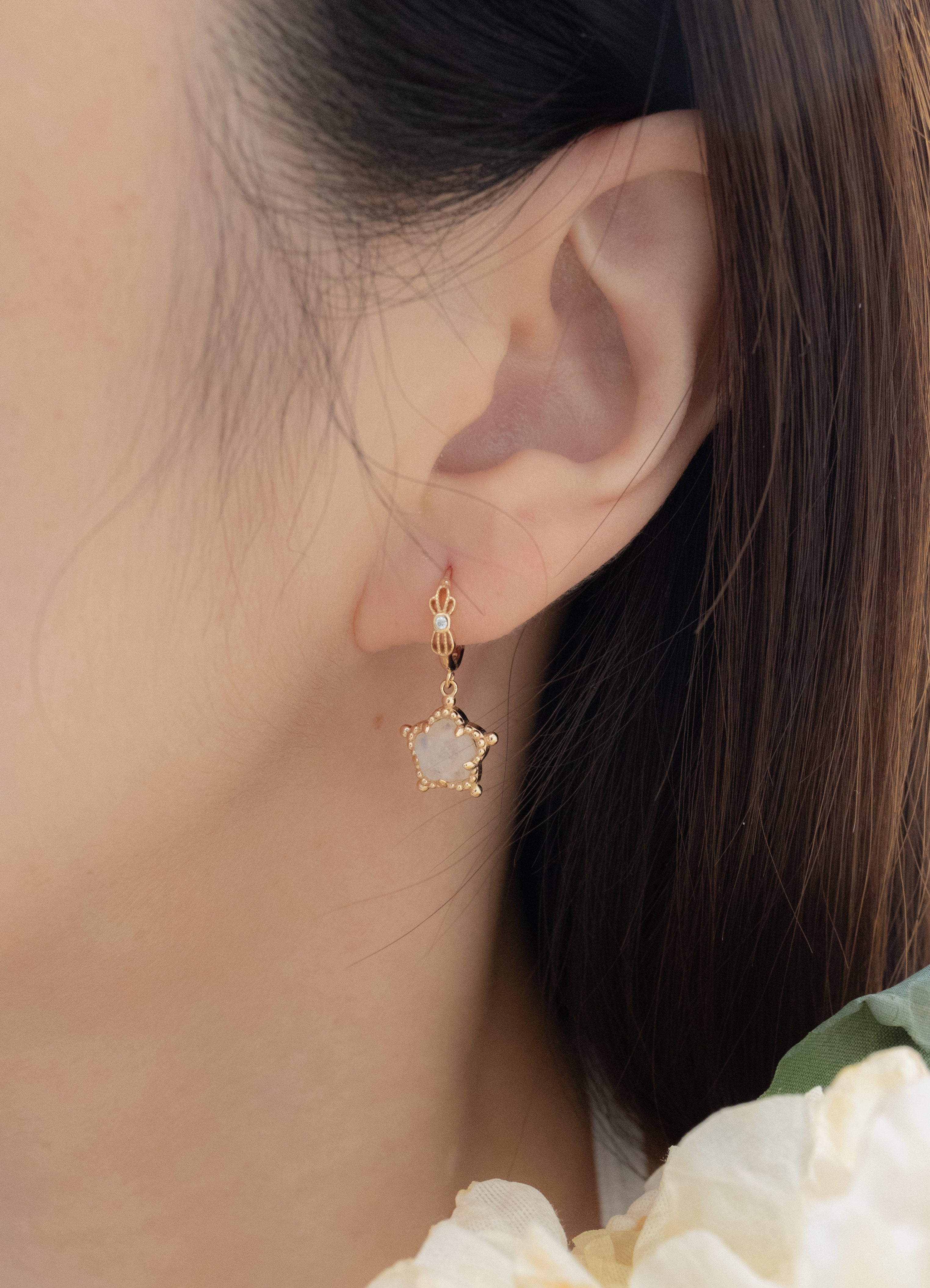 BUBBLE FLORA EARRINGS - MOONSTONE