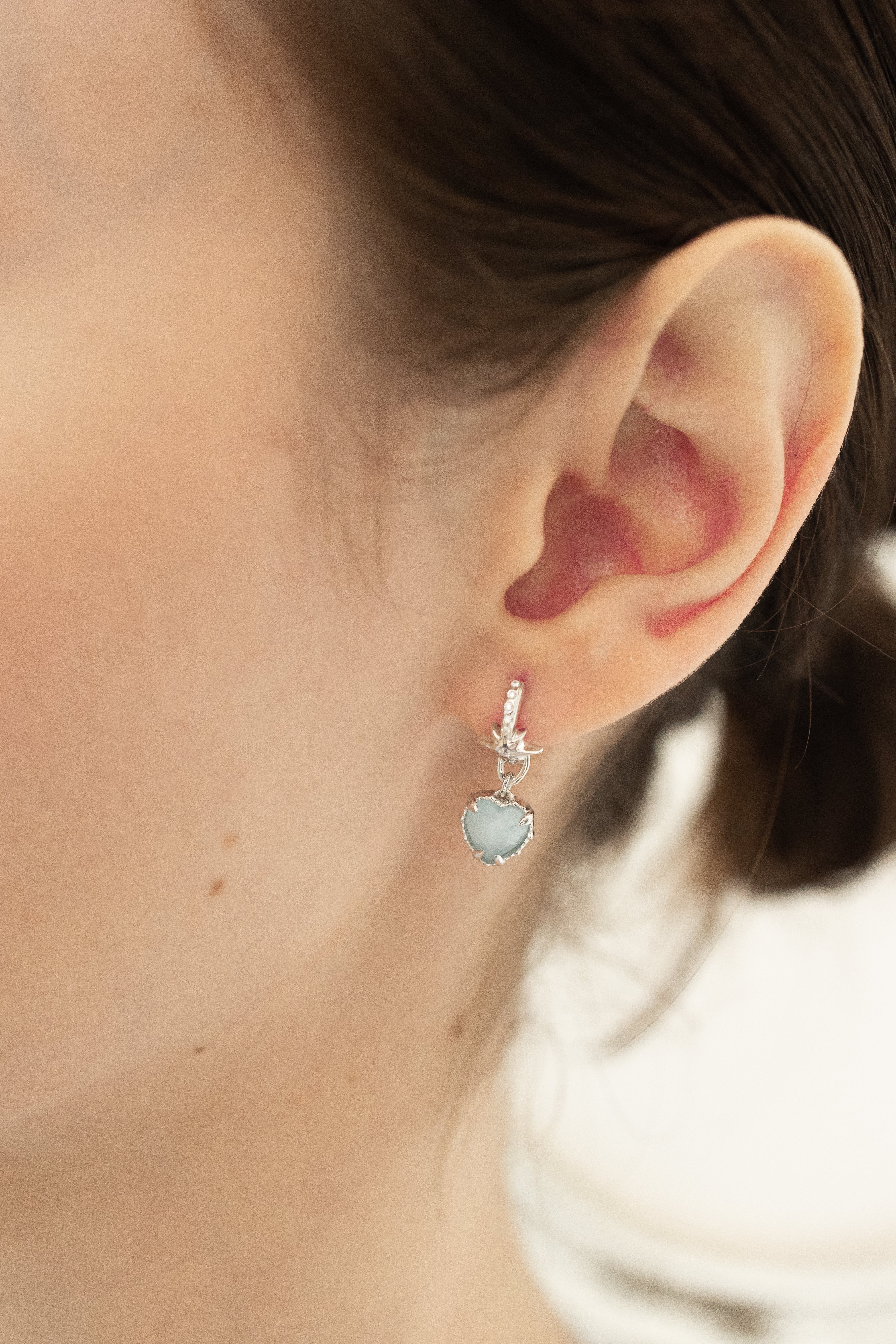 AQUA TWINKLE SILVER EARRINGS - AQUAMARINE