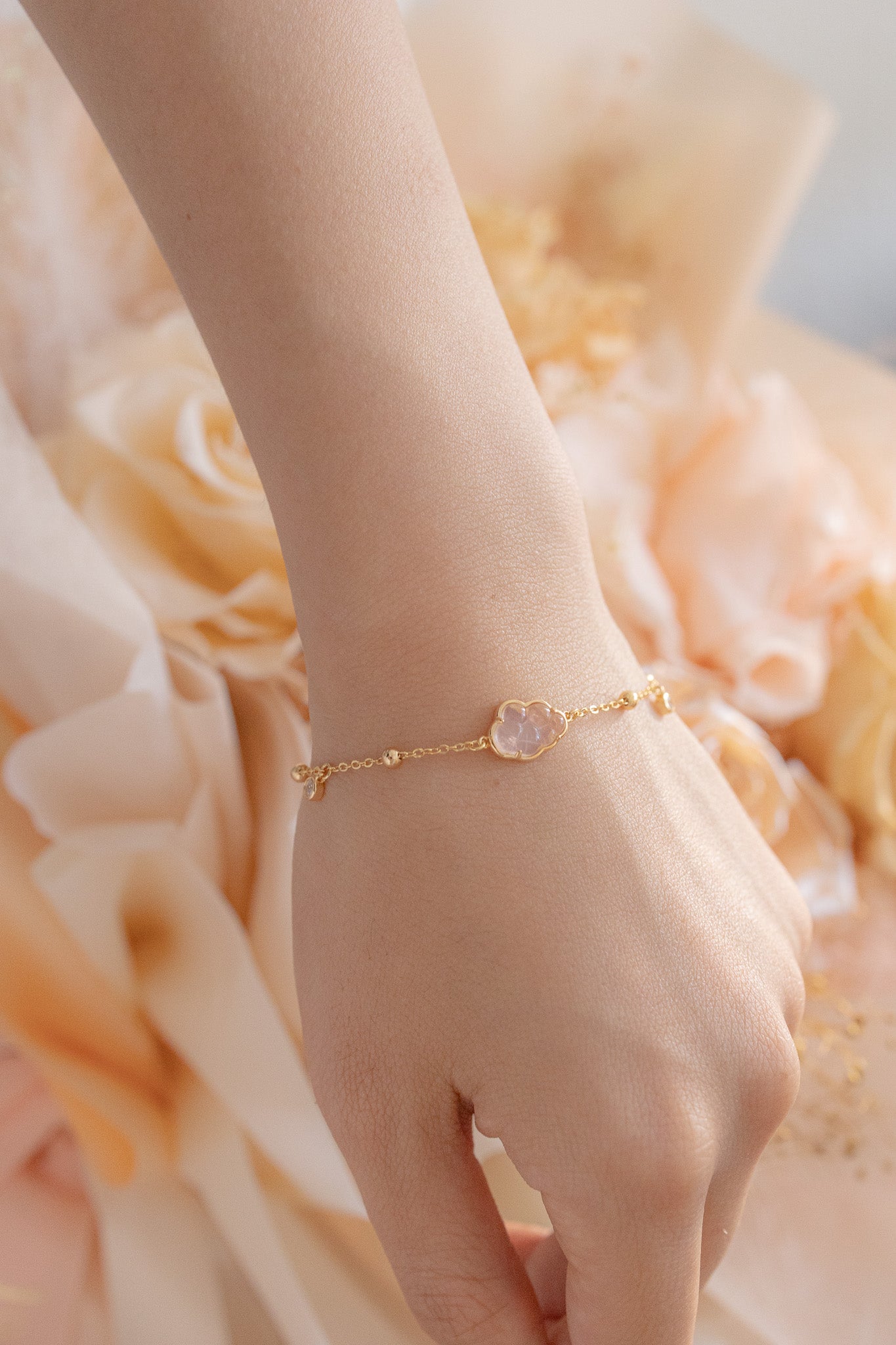 BUBBLE CLOUD BRACELET - ROSE QUARTZ