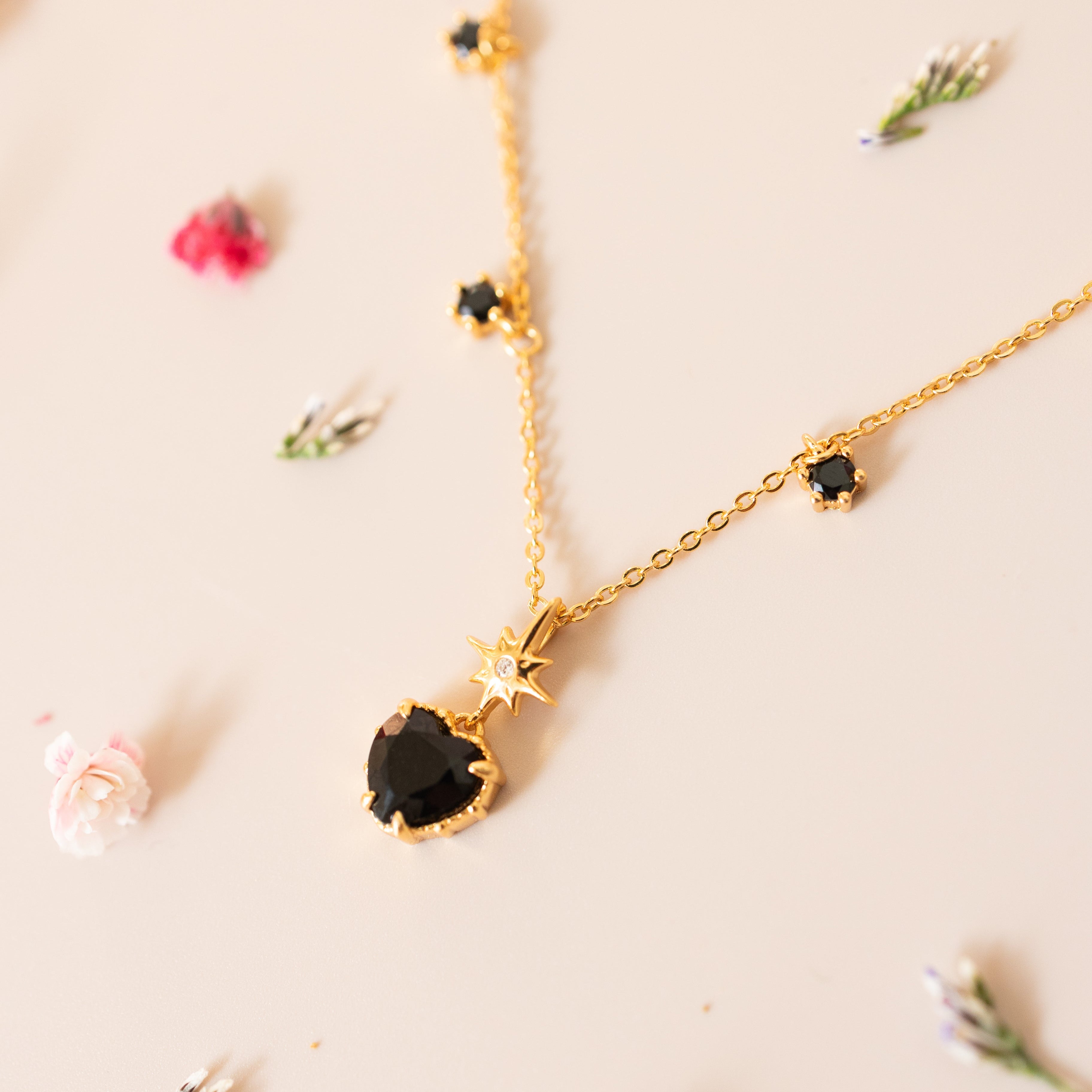 POSH TWINKLE NECKLACE - OBSIDIAN