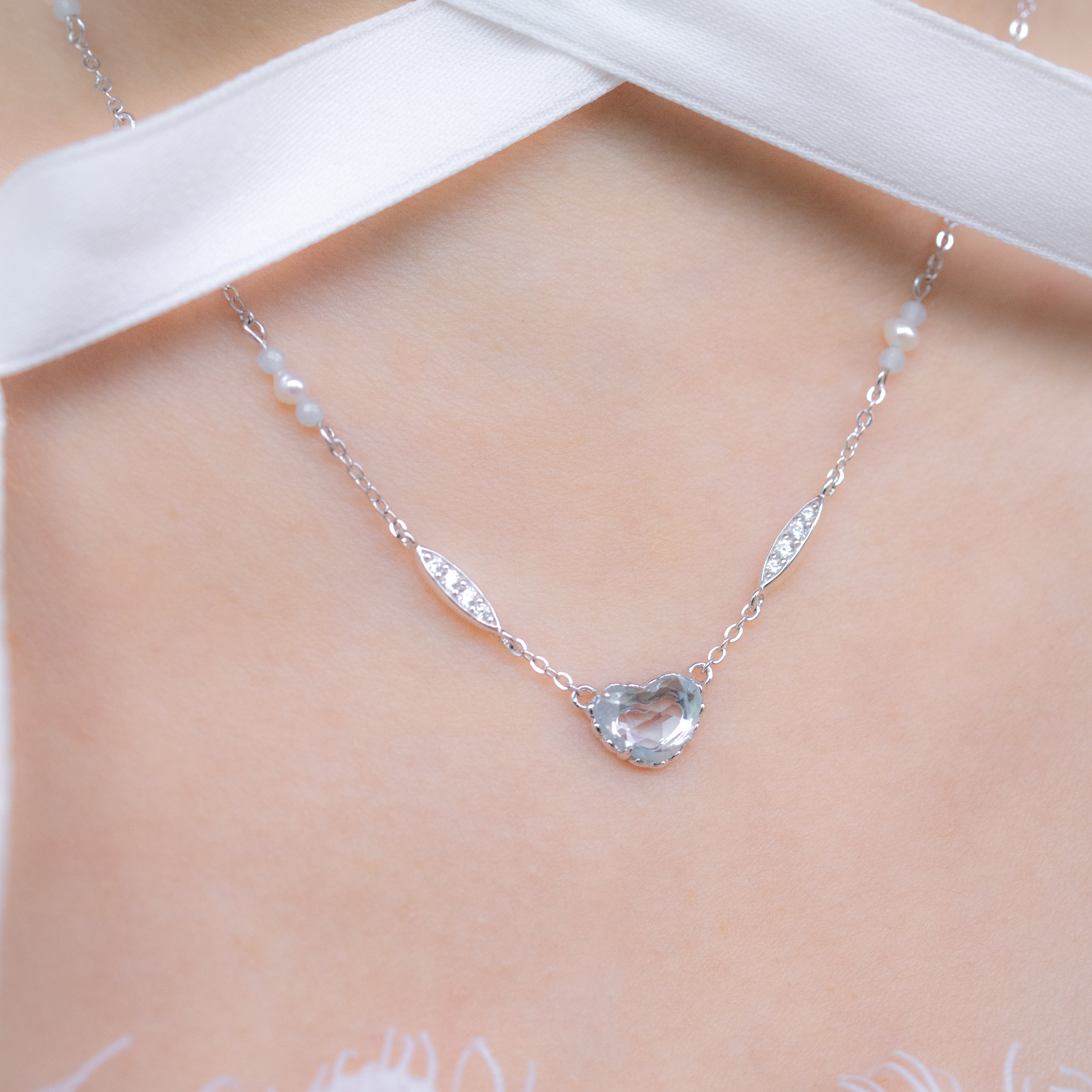 VACANZA SILVER AQUAMARINE NECKLACE