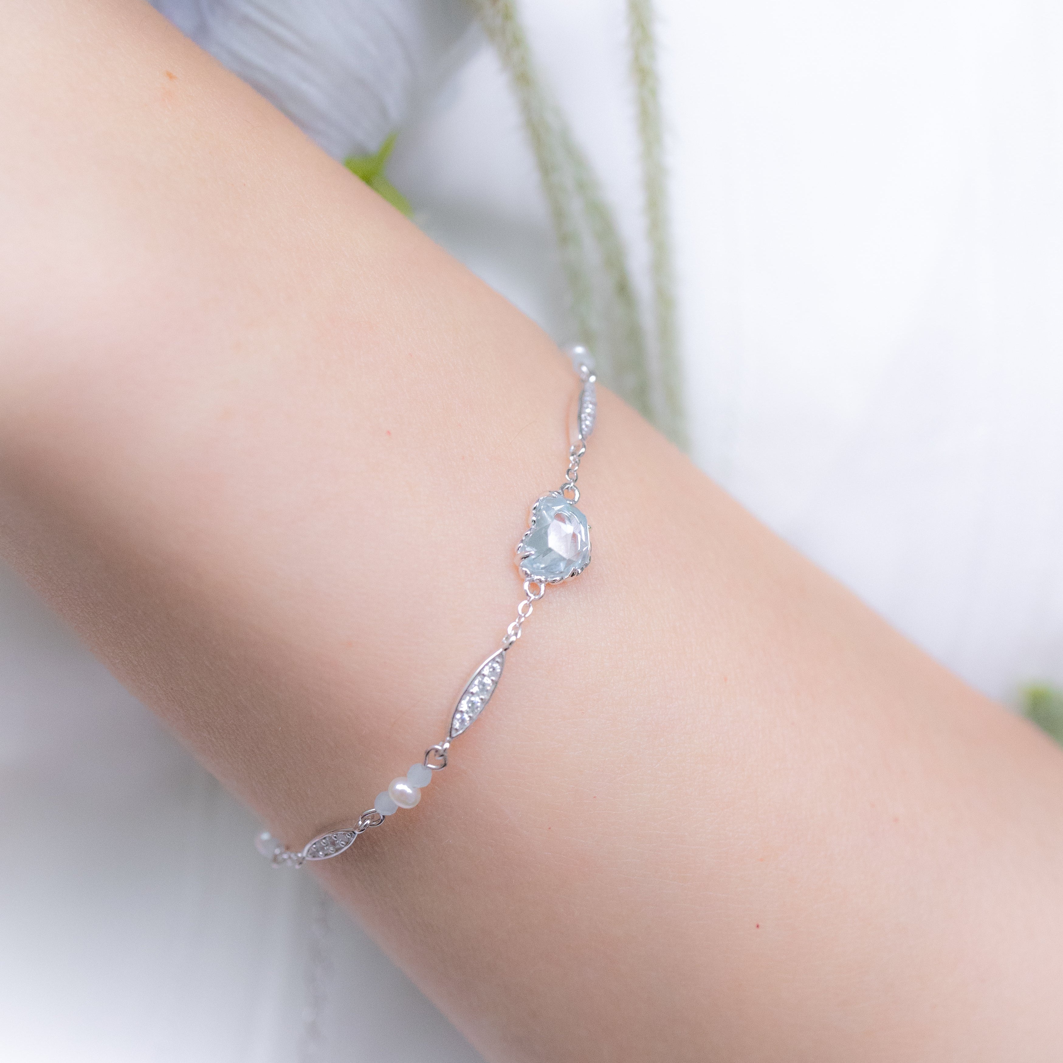VACANZA SILVER  BRACELET AQUAMARINE