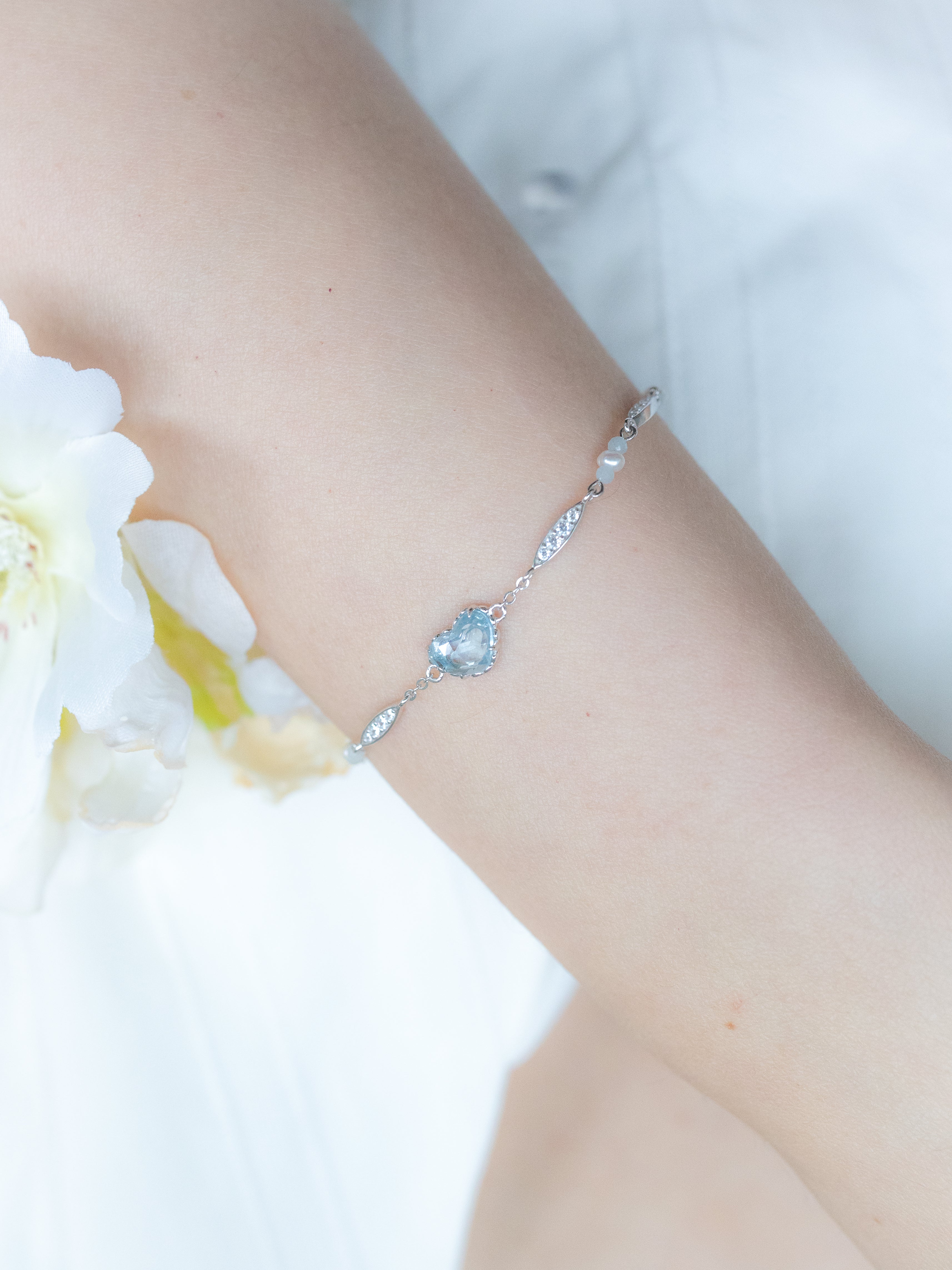 VACANZA SILVER  BRACELET AQUAMARINE