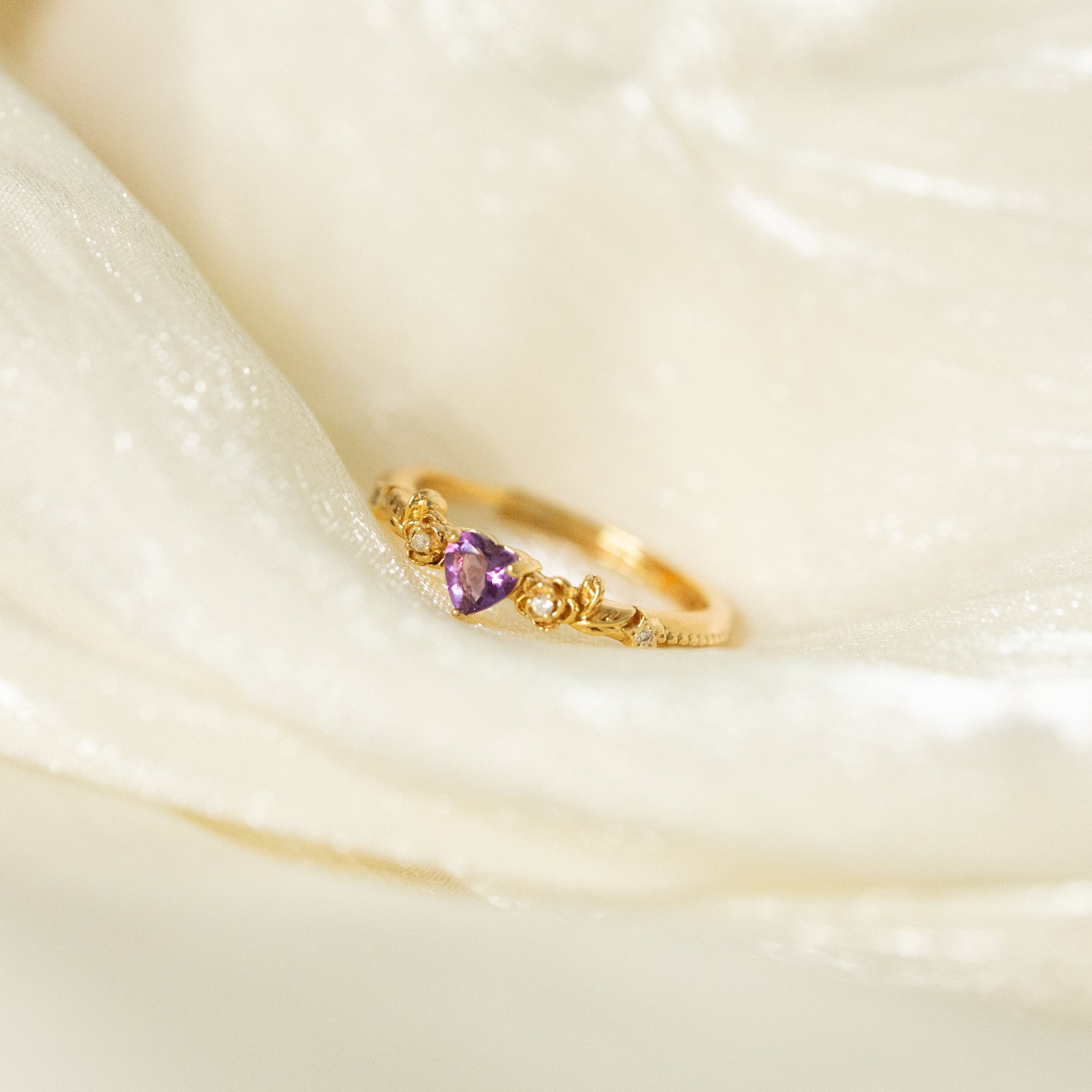ROSE GARDEN ADJUSTABLE RING - AMETHYST
