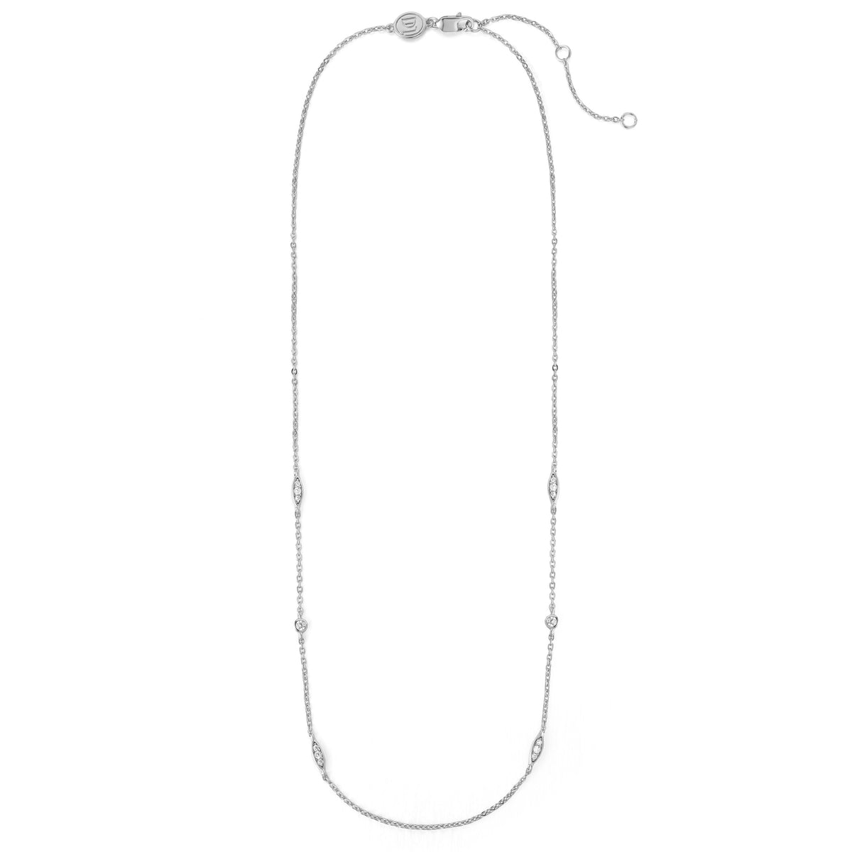 DOLLY CZ STONE CHAIN SILVER NECKLACE