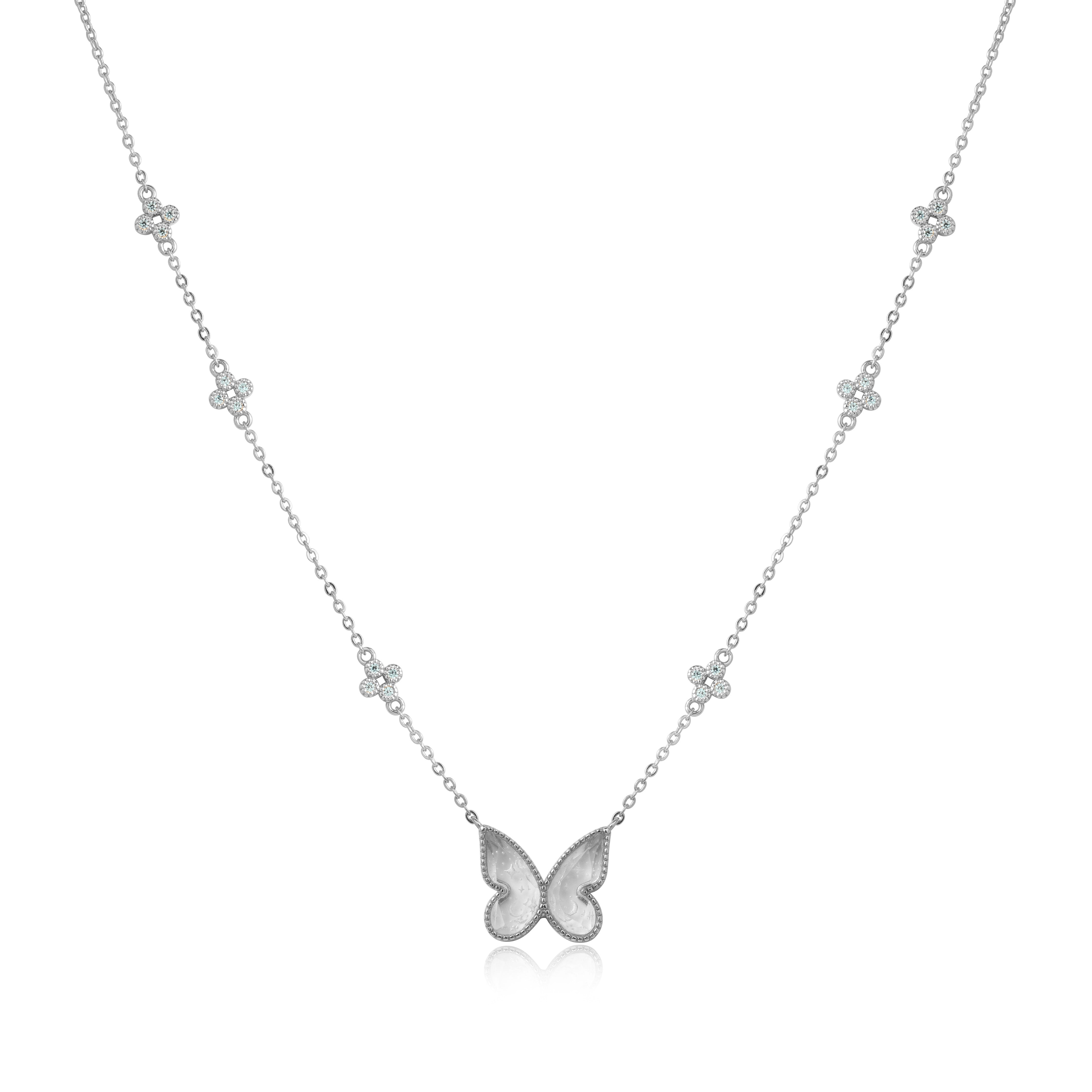 BUTTERFLY GARDEN SILVER NECKLACE