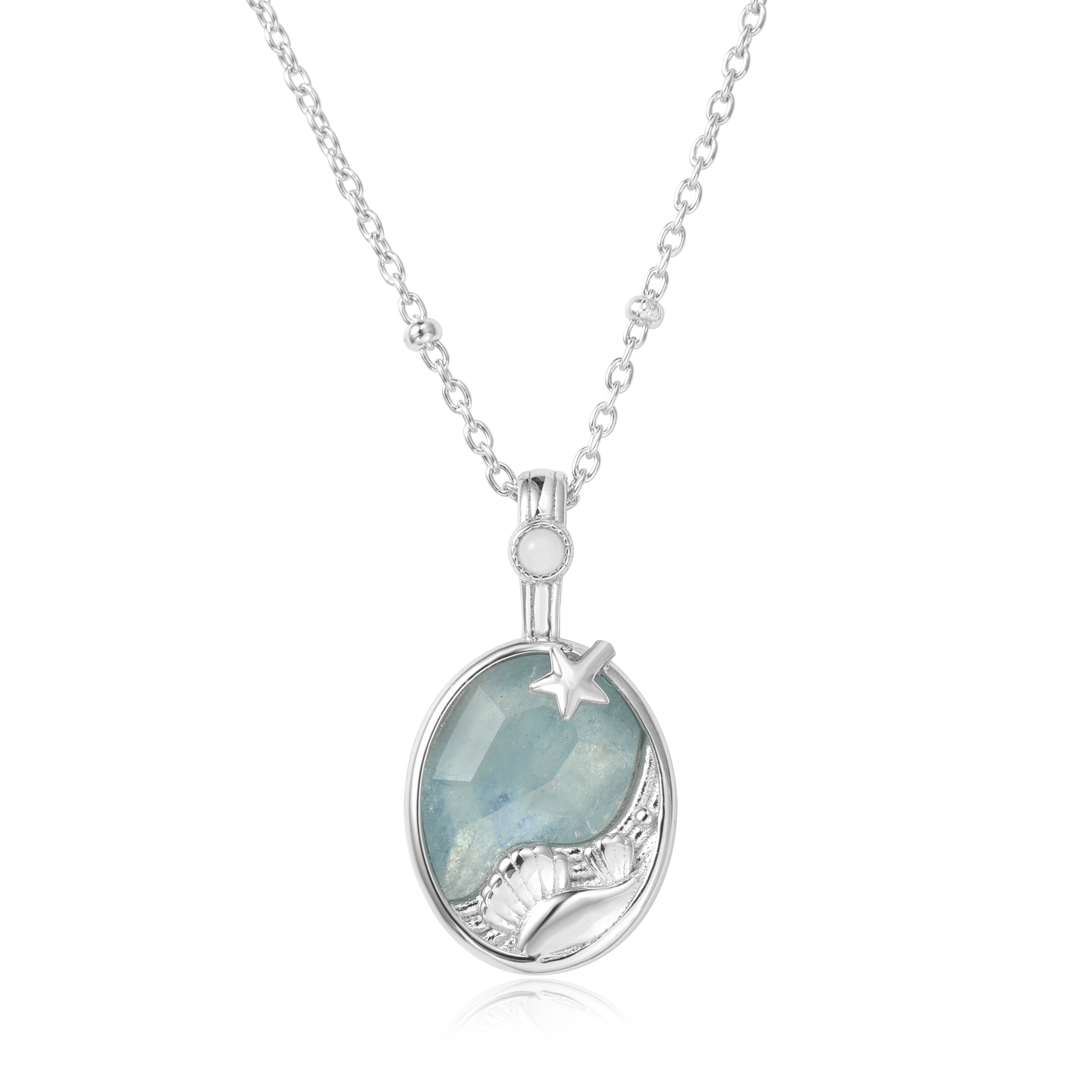 LAGOON DREAM SILVER NECKLACE AQUAMARINE