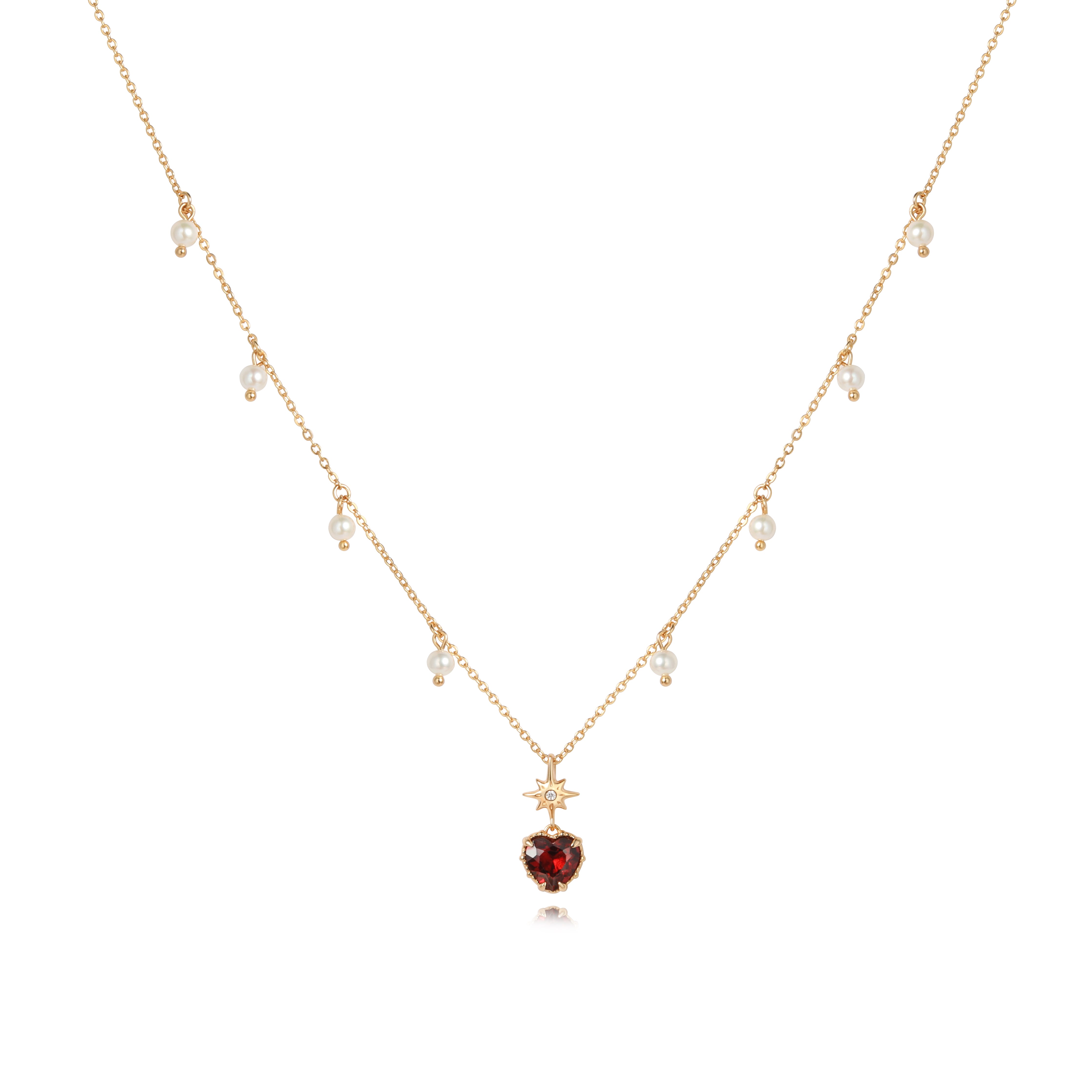 (LIMITED STOCK) LOVER TWINKLE NECKLACE - GARNET