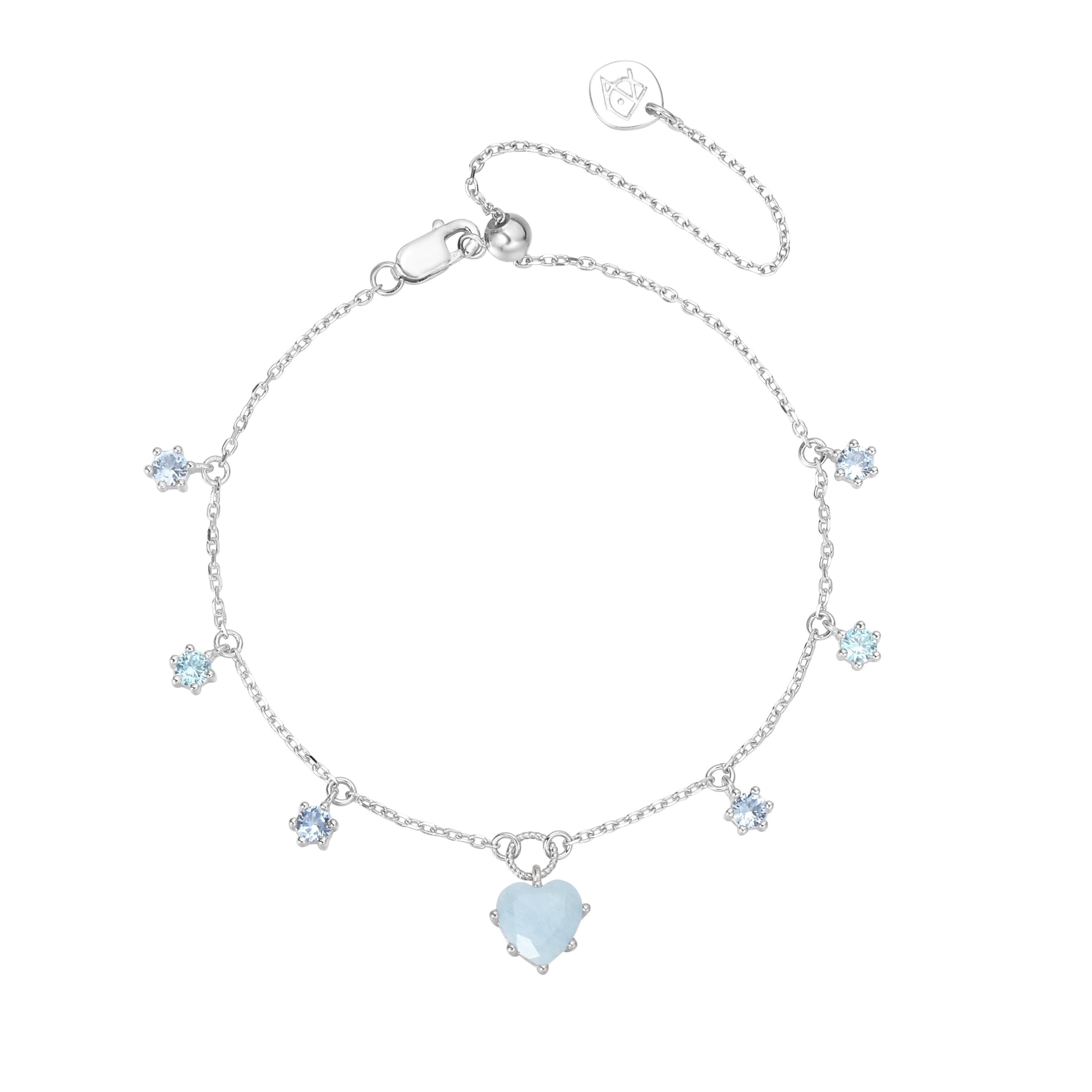 CHARMING WONDERS SILVER BRACELET - AQUAMARINE