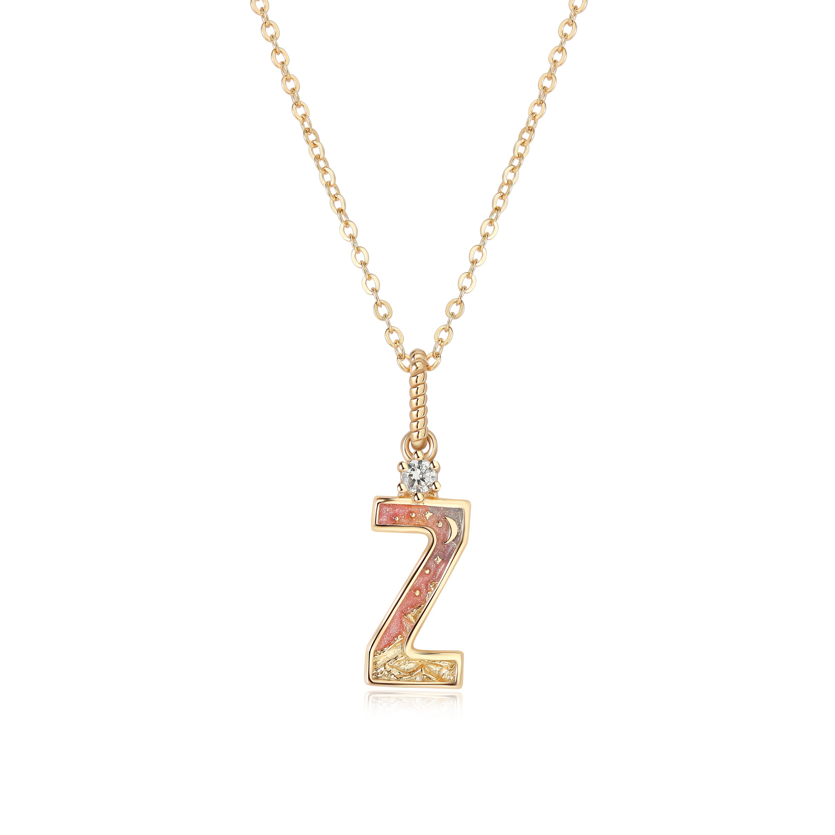 LETTER Z NECKLACE - SUNSET - ALPHABET COLLECTION