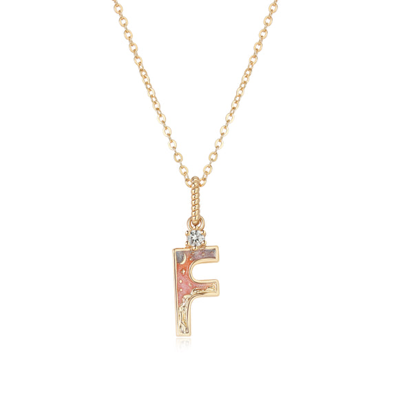 LETTER F NECKLACE - SUNSET - ALPHABET COLLECTION