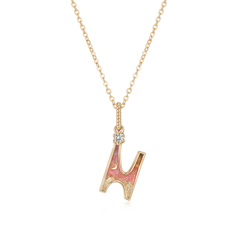 LETTER N NECKLACE - SUNSET - ALPHABET COLLECTION