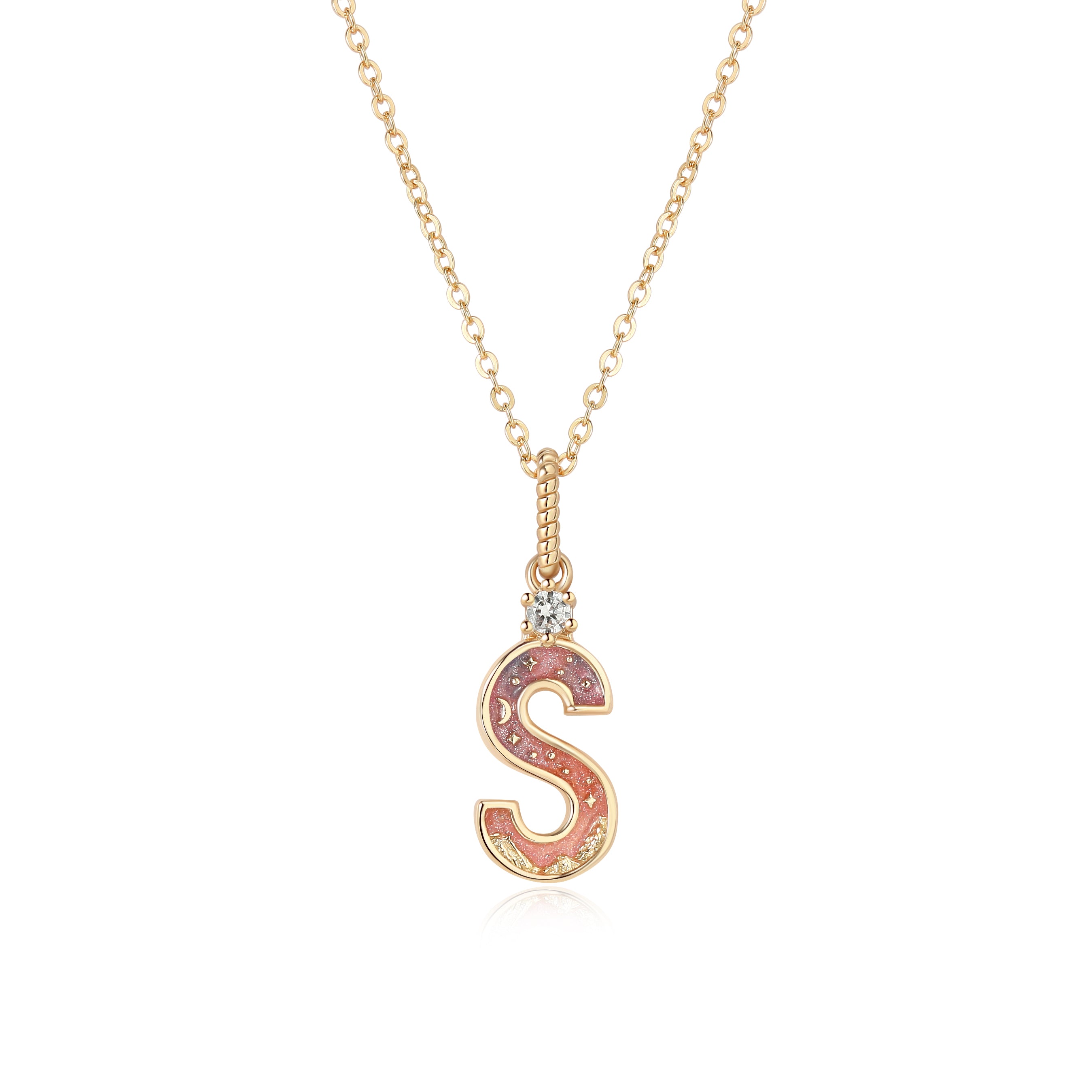 LETTER S NECKLACE - SUNSET - ALPHABET COLLECTION